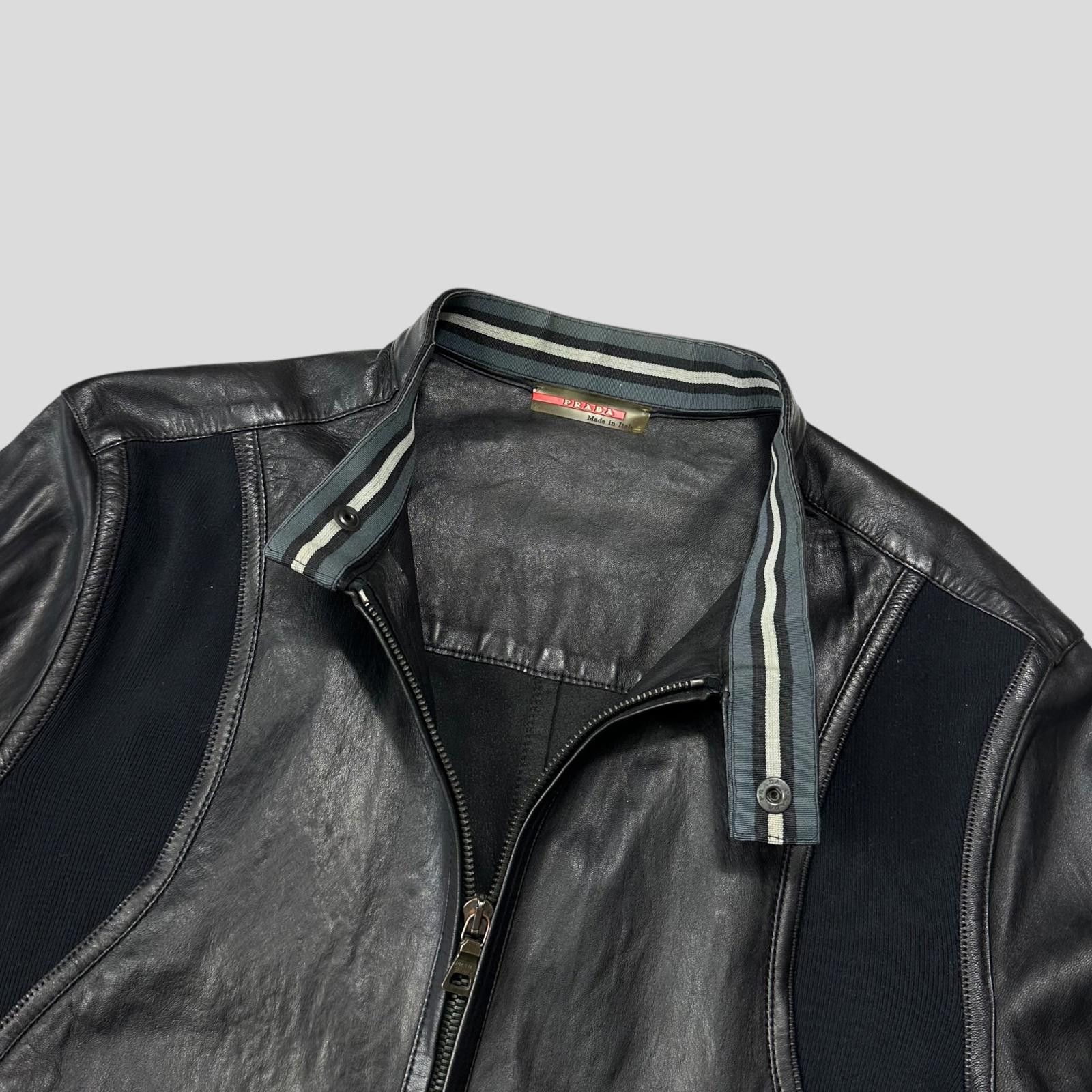 Prada Prada Sport SS00 Leather Biker Curved Panelled Moto Jacket S Size US S / EU 44-46 / 1 - 4 Thumbnail