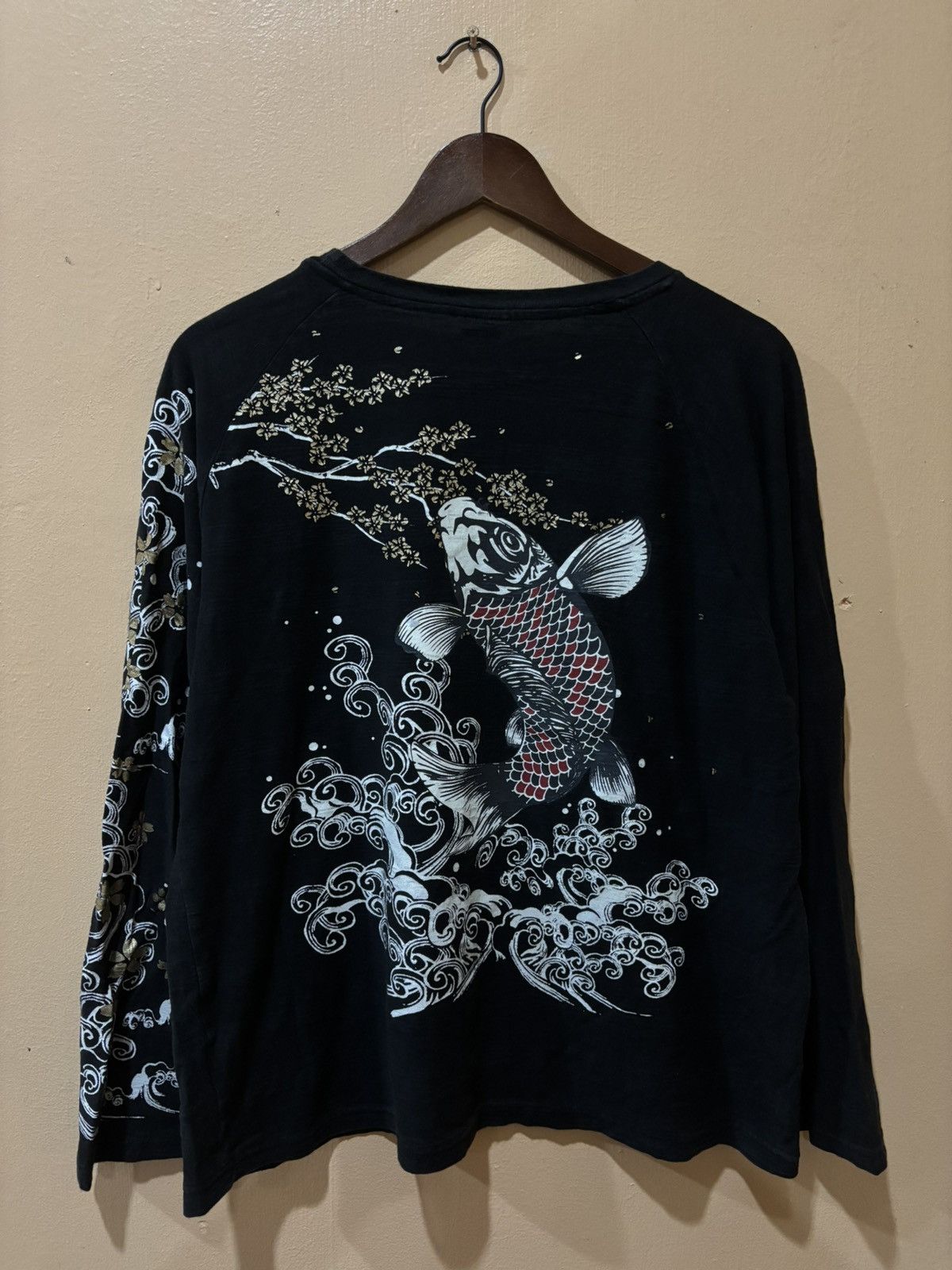 Japanese Brand Sukajan Koi Longsleeve Tshirt Size US L / EU 52-54 / 3 - 1 Thumbnail