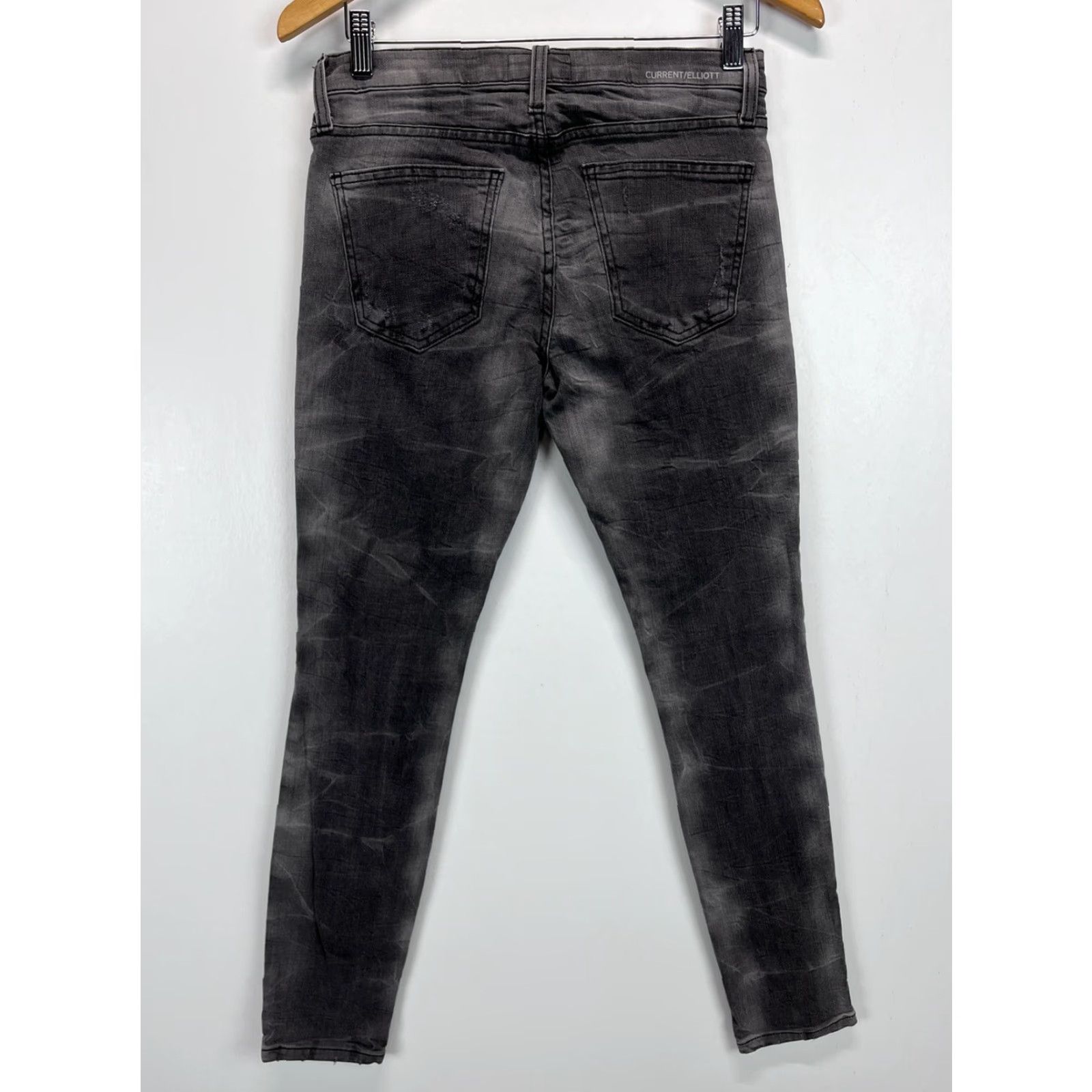 Vintage Womens Current/Elliott Tge Ankle Skinny Jeans Sz 27 GUC Gray Faded Size 27" / US 4 / IT 40 - 2 Thumbnail