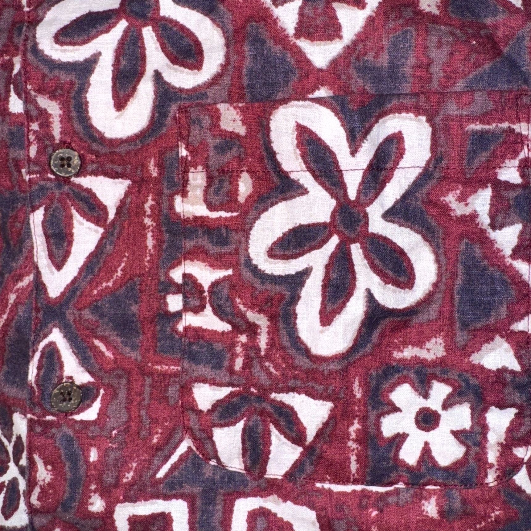 High Sierra High Sierra Shirt S Red Linen Blend Hawaiian Palm Leaves Floral Print Size US S / EU 44-46 / 1 - 3 Thumbnail