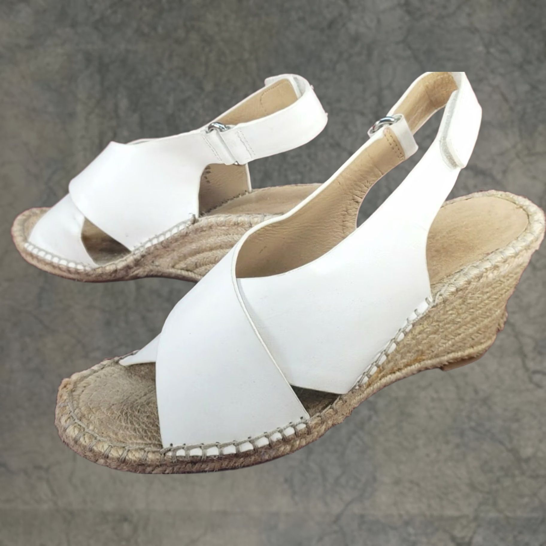 Isaac Mizrahi Isaac Mizrahi Sandal Women's Size 7 White Wedge Espadrille Slingback Crossover Size US 7 / IT 37 - 1 Thumbnail
