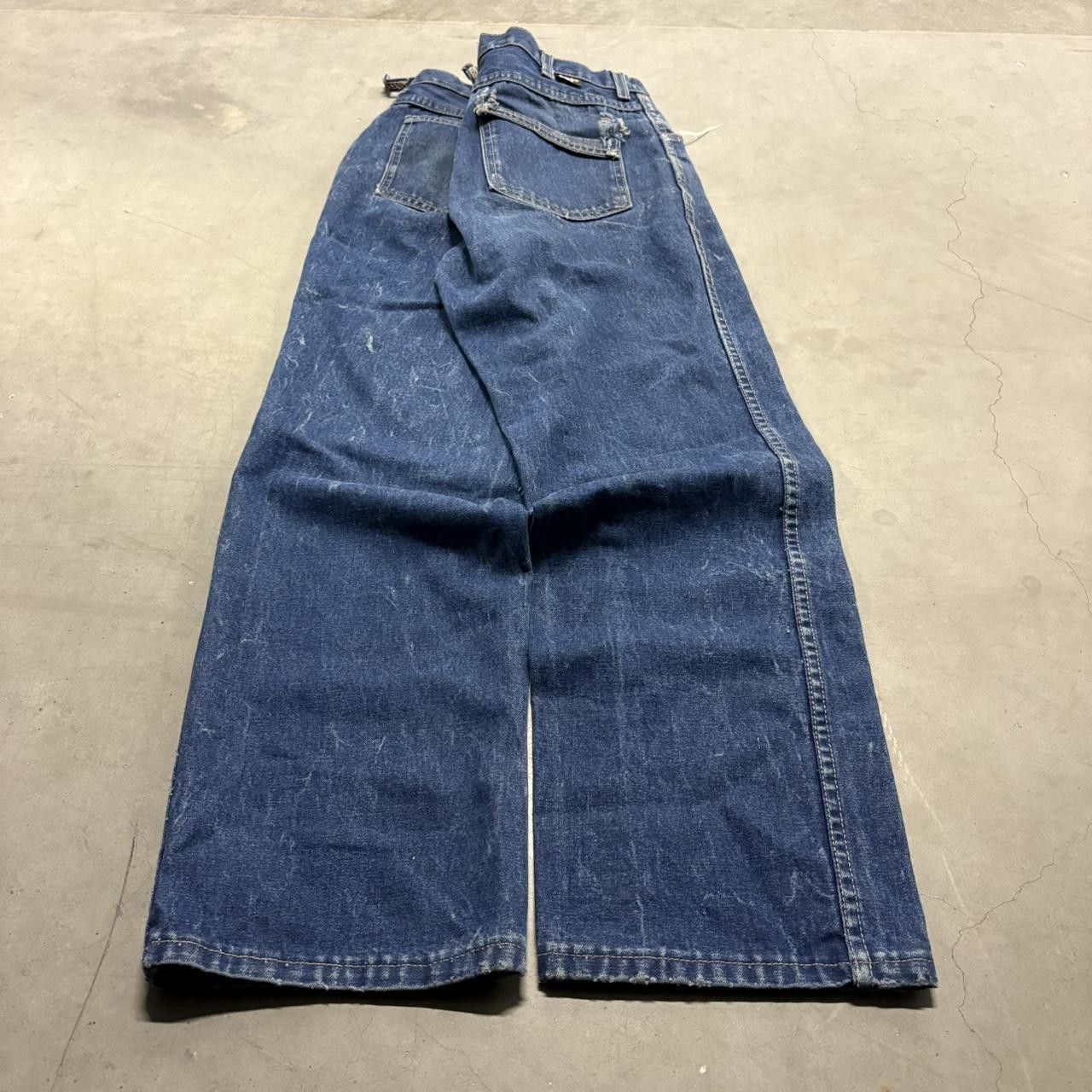 Bulwark Crazy Vintage Y2K/2000s Baggy Fire Resistant Bulwark 1980s Dark Blue Wash Denim Jeans! Size US 30 / EU 46 - 3 Thumbnail