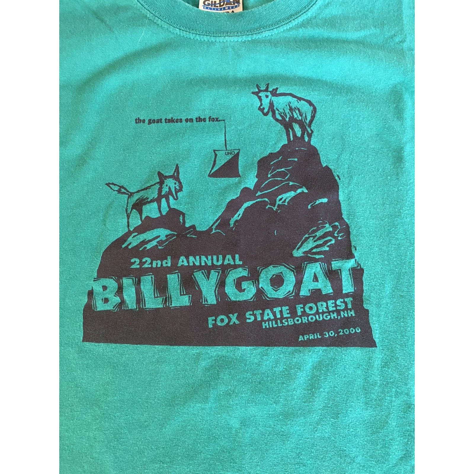 Vintage VINTAGE Billygoat Fox State Forest Hillsborough NH Shirt Race 2000 Mens XL Green Cotton Short Sleeve Crew Neck Racing Mountain Cross Country Running Size US XL / EU 56 / 4 - 4 Thumbnail