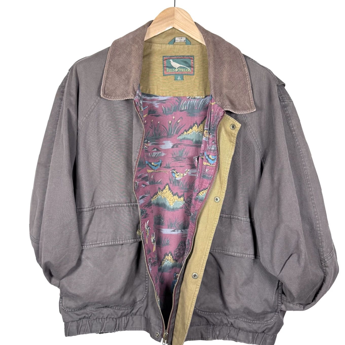 Vintage VINTAGE Field & Stream Bomber Jacket Men's 2XL Gray Corduroy Collar Full Zip Jacket Size US XXL / EU 58 / 5 - 2 Thumbnail