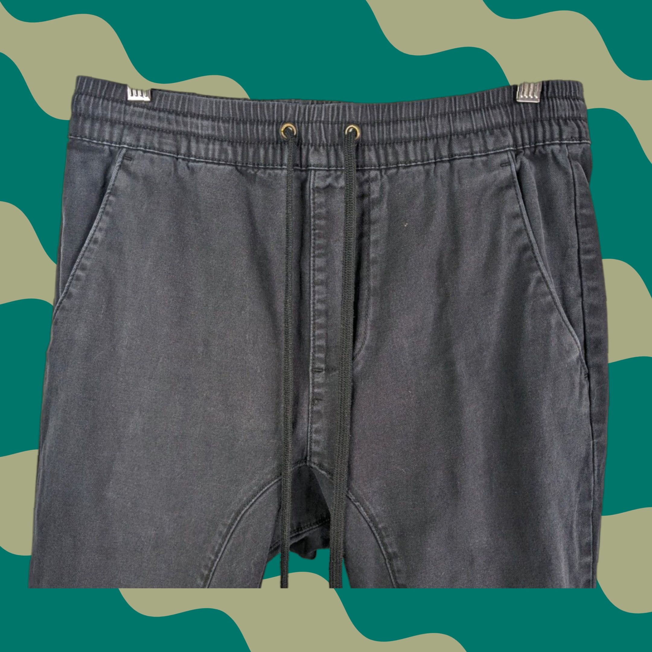 Pacsun Pacsun Joggers Black Pants Mens Size Small Drawstring Pockets Elastic Cotton Slim Tapered 90s Size US 29 - 1 Thumbnail