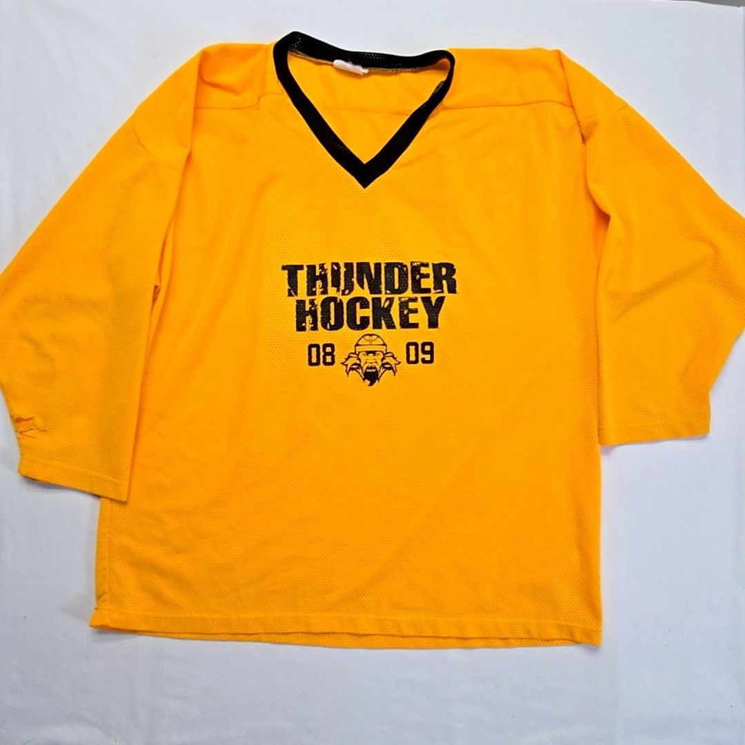 Other Thunder Hockey Jersey 08 09 Yellow Mesh Graphic Shirt XL Size US XL / EU 56 / 4 - 1 Thumbnail