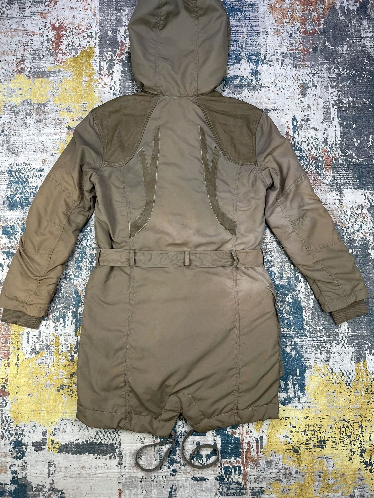Diesel Vtg Diesel Embossed Leather Fish Tail Trench Coat Size US XS / EU 42 / 0 - 6 Thumbnail