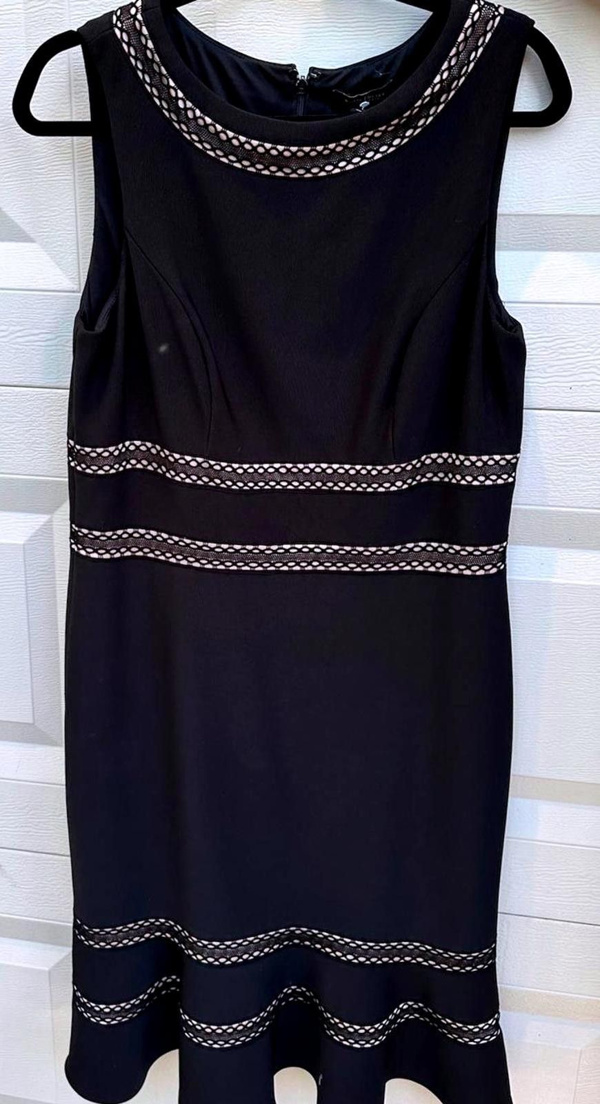 Designer Elegant Black Sleeveless Dress by WHBM - Size 14 Size XL / US 12-14 / IT 48-50 - 1 Thumbnail