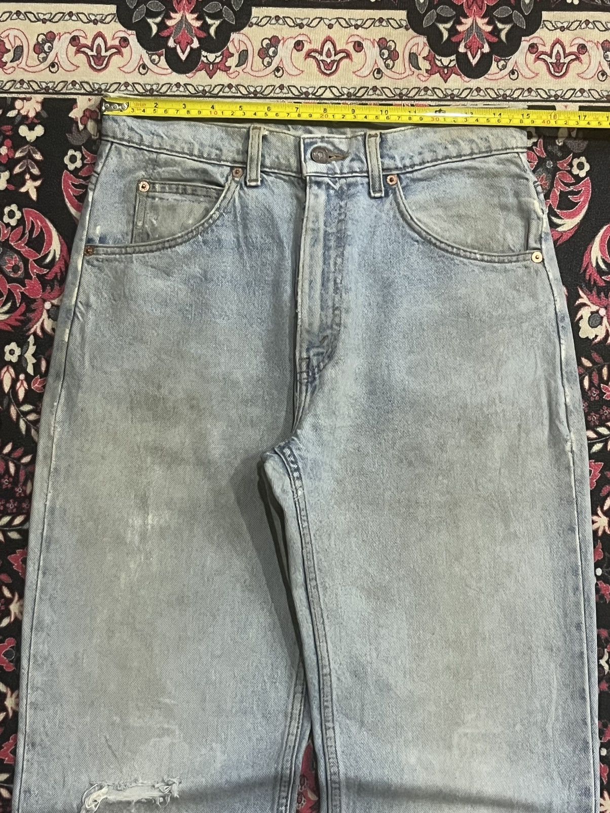 Levi's Vintage Levi’s 610 Orange Tab Light Washed Frayed Leg Jeans Size US 31 - 14 Thumbnail