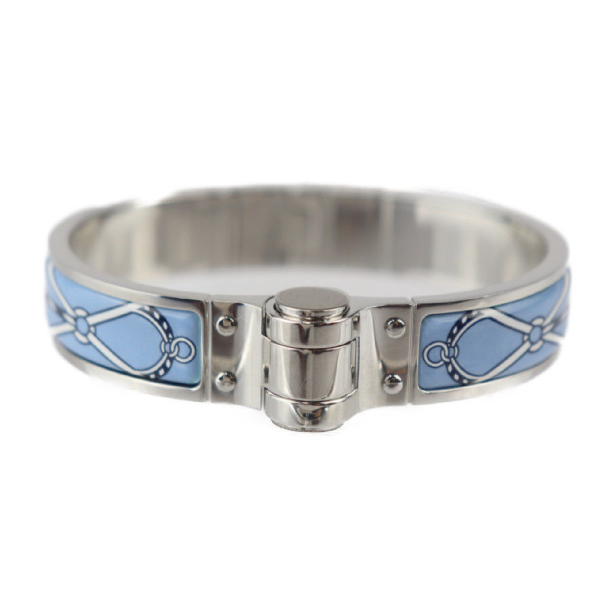 image of Hermes Charnière Bracelet in Blue, Women's