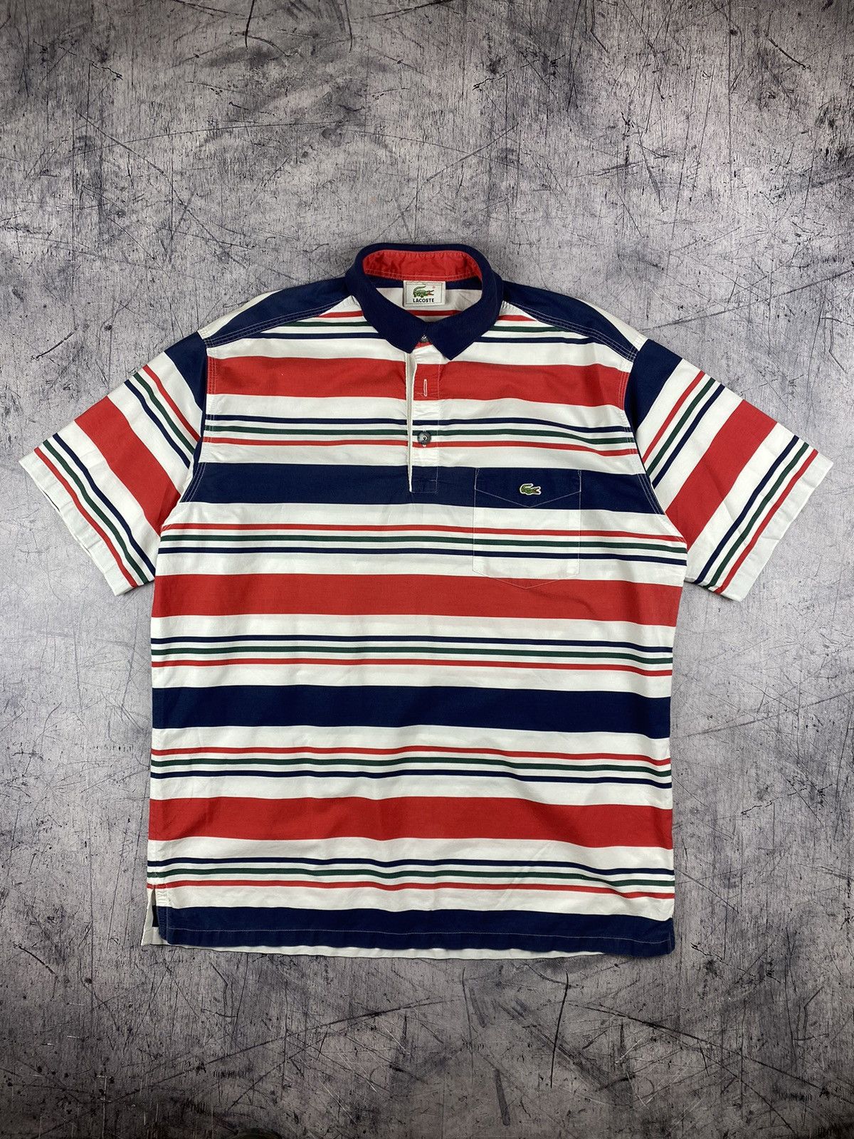 Lacoste Vintage Lacoste Striped Polo T Shirt Size XL Size US XL / EU 56 / 4 - 2 Thumbnail