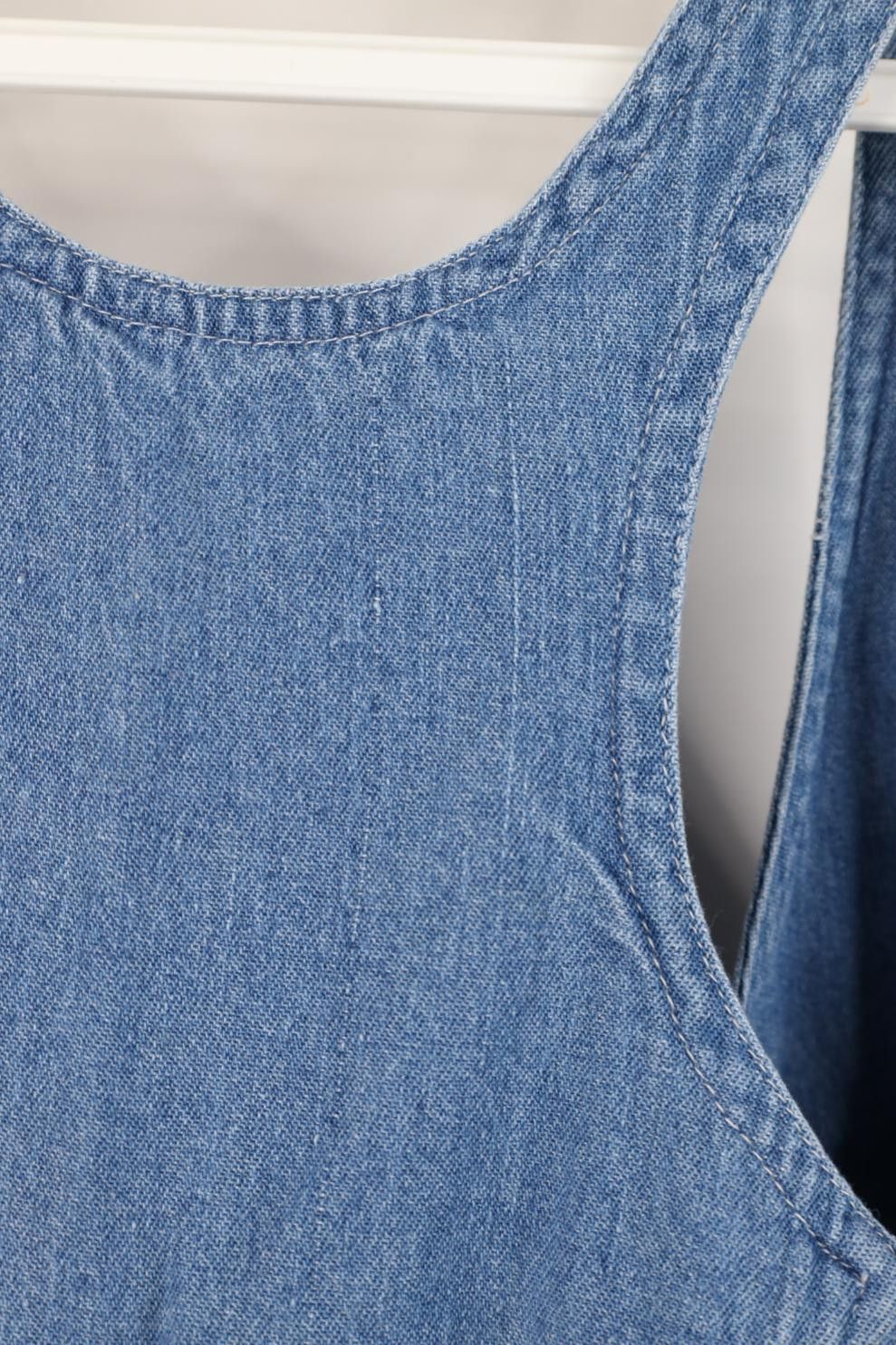 Vintage Vintage 90s Y2K Babydoll Front Zip Denim Jean Bra Shirt Blue Size L / US 10 / IT 46 - 9 Thumbnail