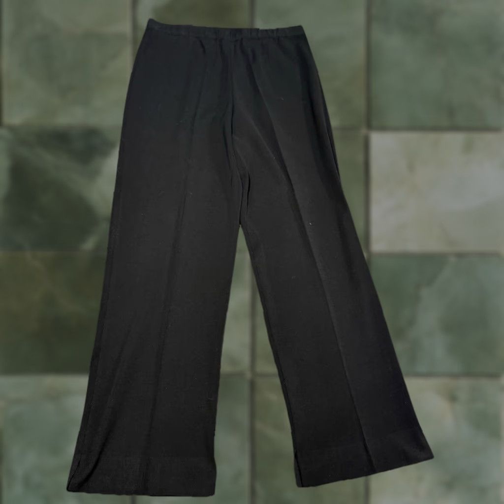 Vintage Ming Wang Dress Pants Women's Knit Black Sz S 28x26 Elastic Waist Flat Front Stretch Comfort Quick Info Pants Mens? No—Women Size 28" / US 6 / IT 42 - 1 Thumbnail