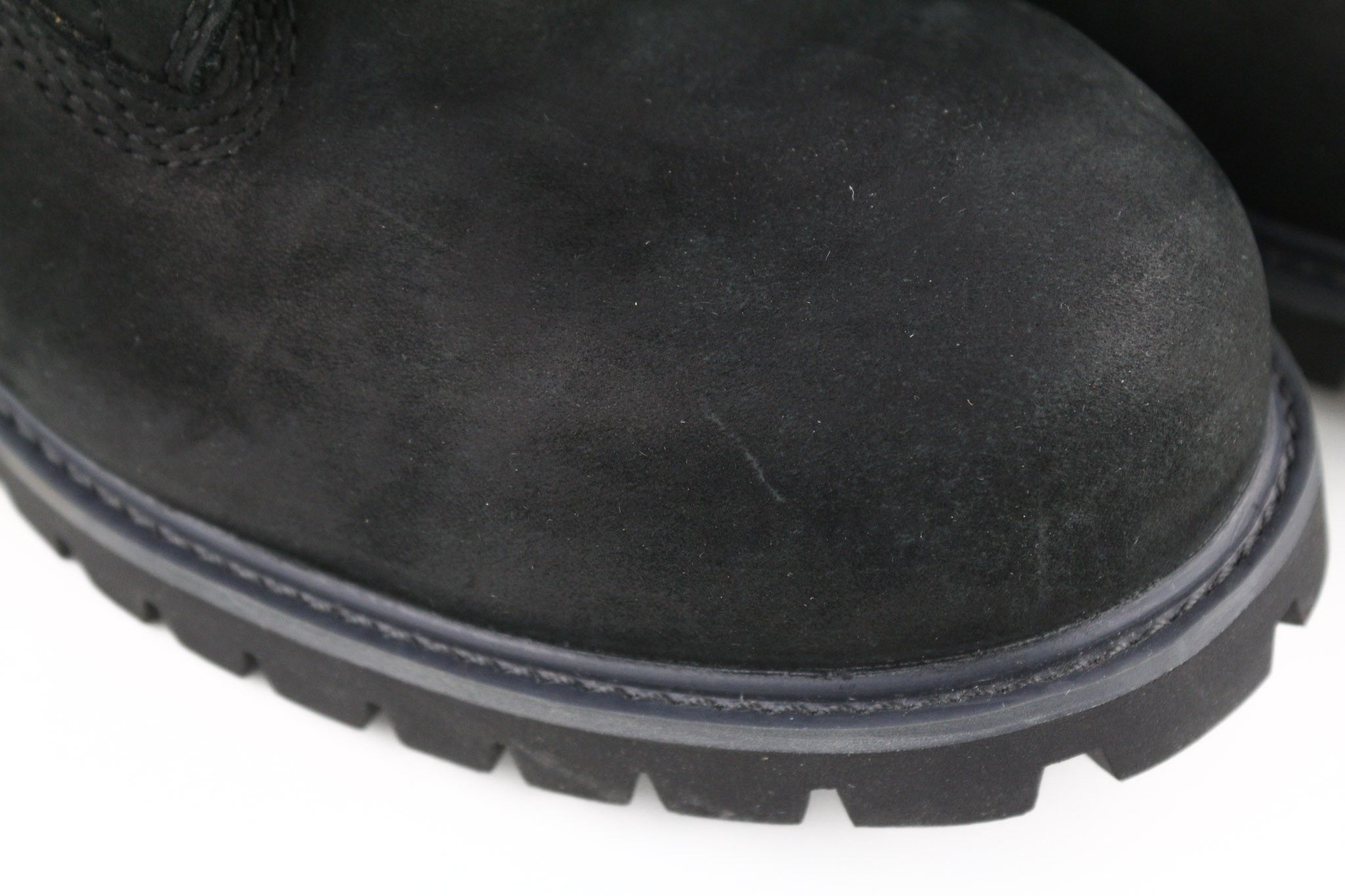 6939R UK7.5 Leather Black Round Toe High Top Boots 79933