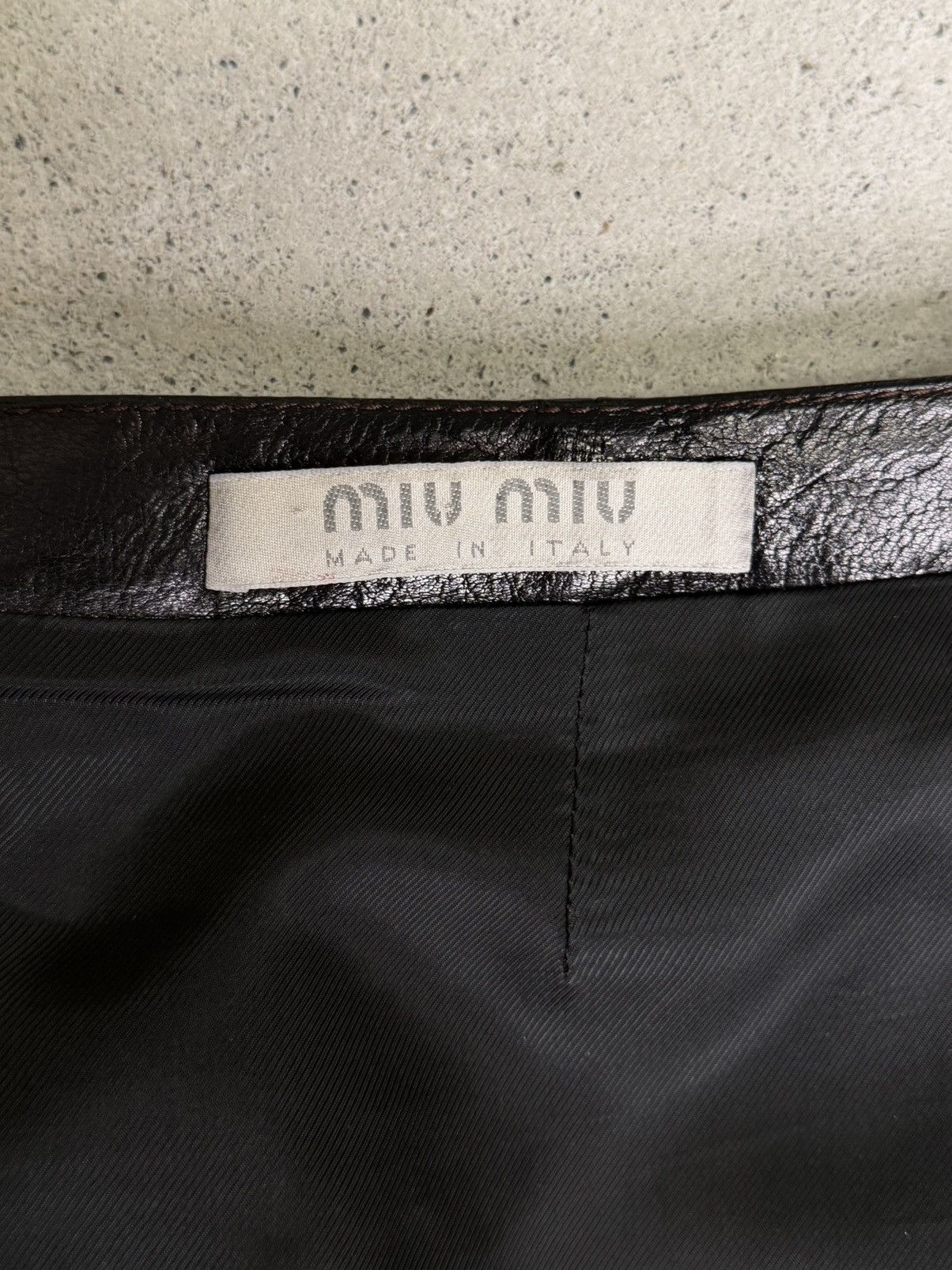 Miu Miu Miu Miu Leather Skirt Size 30" / US 8 / IT 44 - 3 Thumbnail