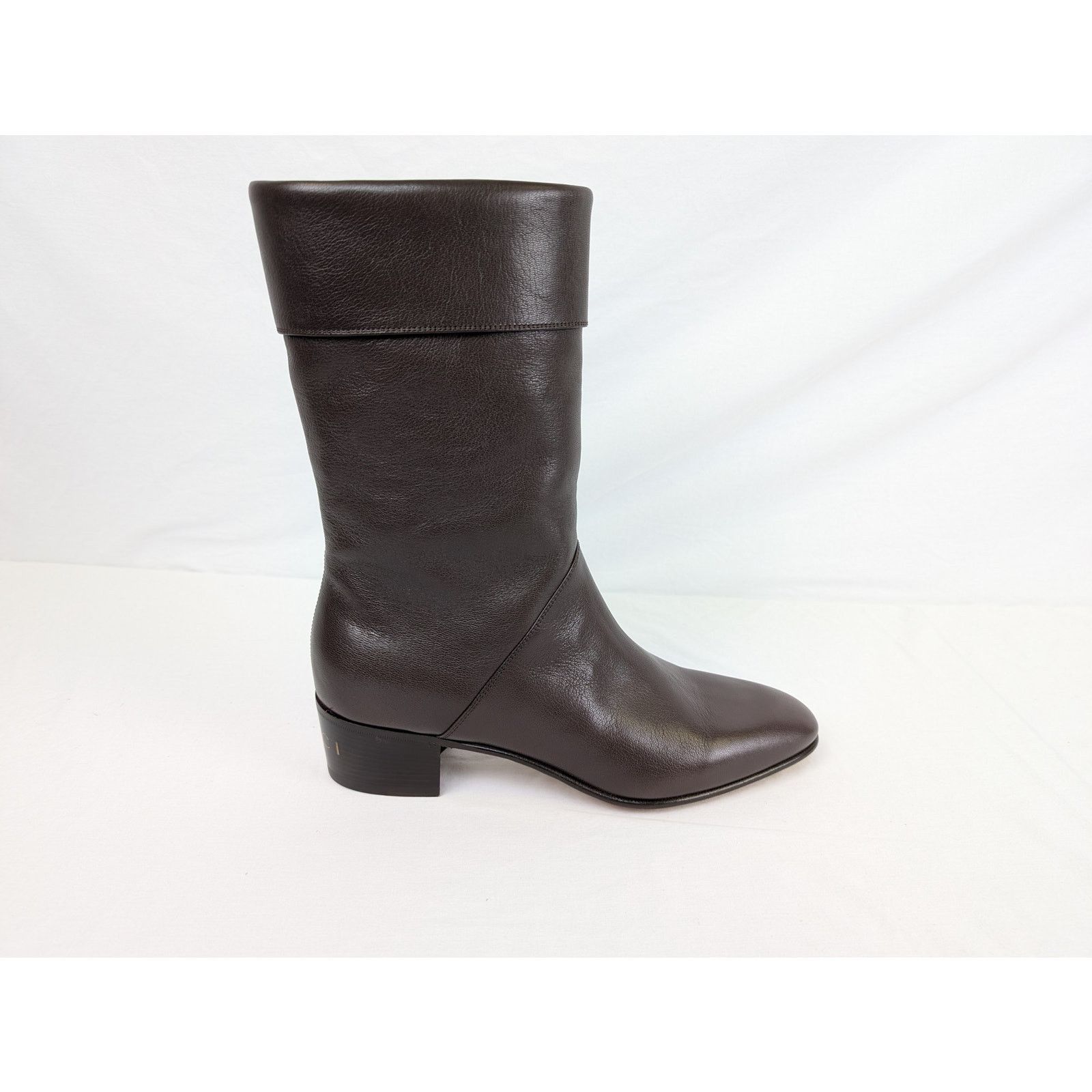 Gucci o1rshd1 Men's Heeled Boots in Chocolate Size US 11.5 / EU 44-45 - 3 Thumbnail