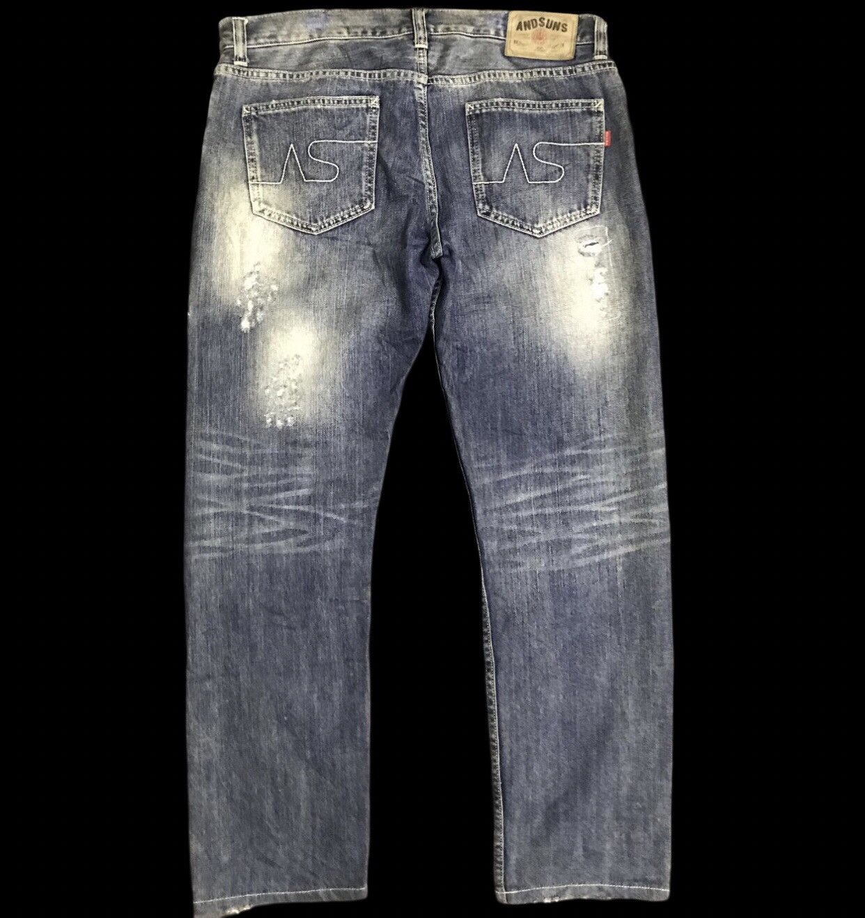 Japanese Brand D128 AND SUNS Japan Shot Distressed Jeans Size US 36 / EU 52 - 2 Thumbnail