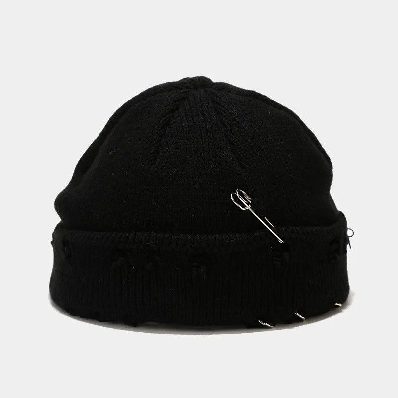 Other Distressed Black Beanie Size ONE SIZE - 1 Thumbnail