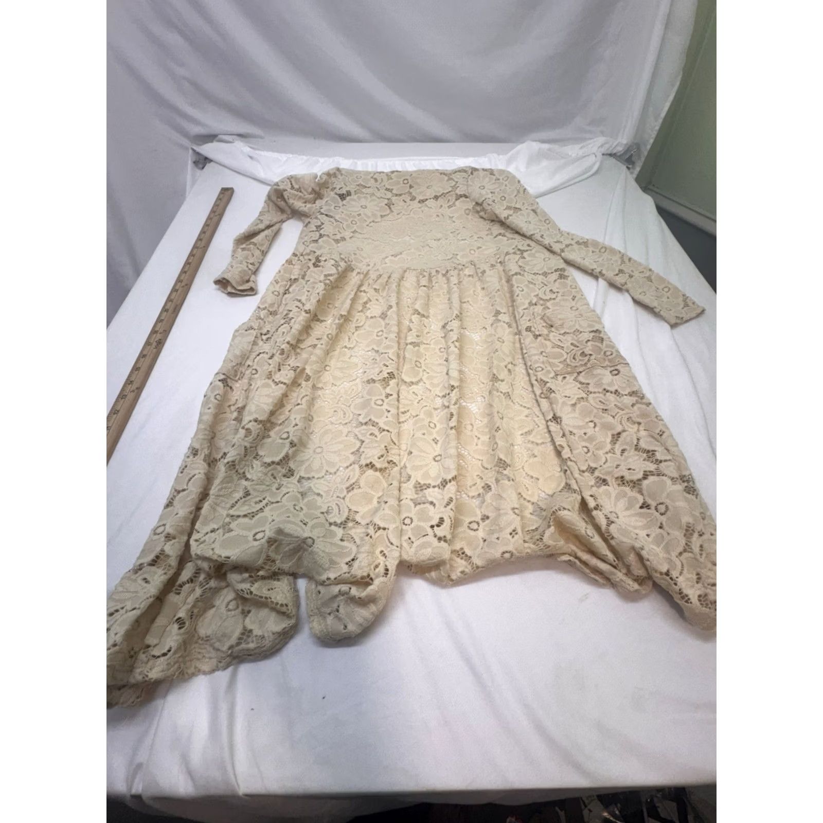 PrettyLittleThing Pretty young Thing White Kimono Duster Size 4 Boho Hippie Flora Lacs Size S / US 4 / IT 40 - 8 Thumbnail