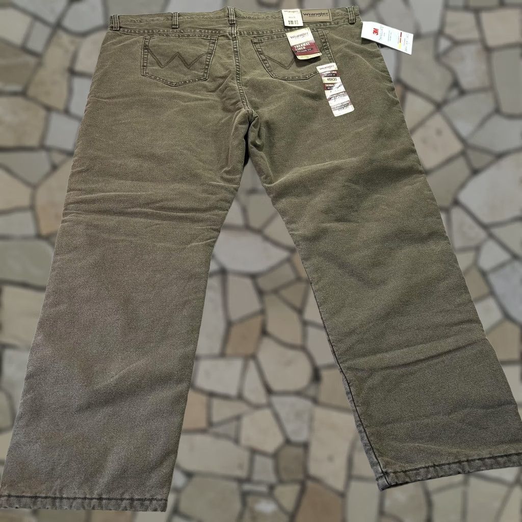 Wrangler WRANGLER Rugged Wear Thermal Lined Relaxed Jeans Mens 48x30 Brown Denim Big & Tall Straight Winter Size US 32 / EU 48 - 1 Thumbnail