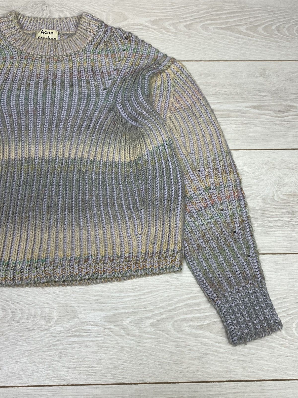 Acne Studios Acne Studios Distressed Rainbow Mohair Blend Knit Sweater Size S / US 4 / IT 40 - 3 Thumbnail