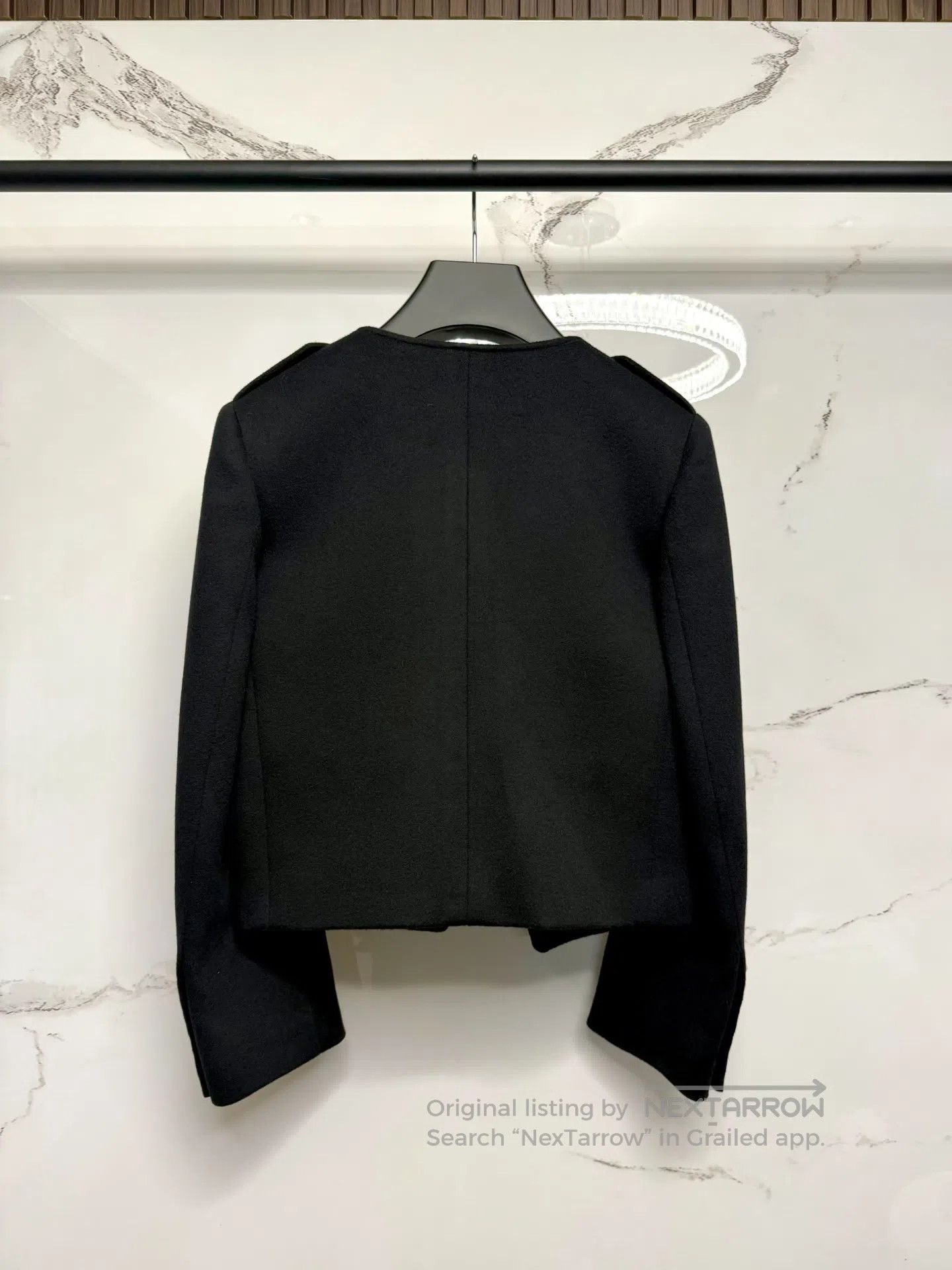 Celine CELINE Black and Gold Button Wool Melton Jacket| Size XXS / US 00 / IT 34 - 3 Thumbnail