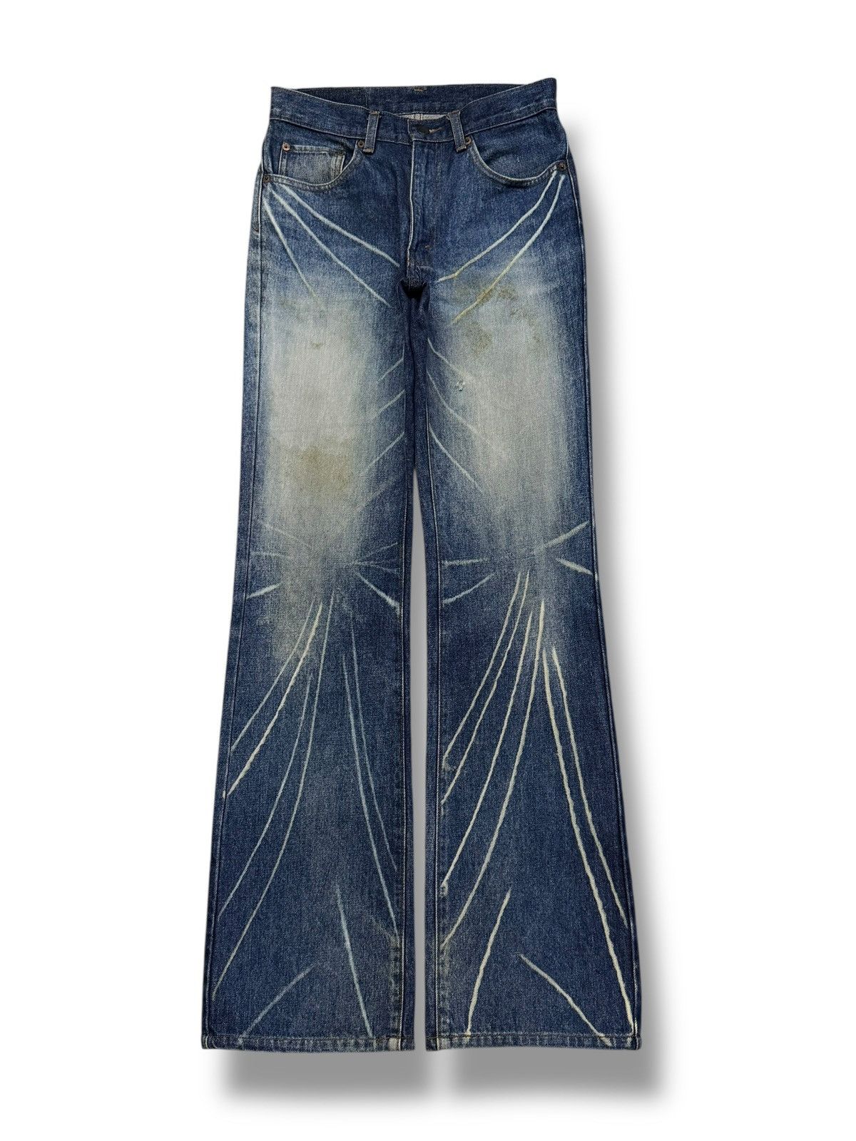 If Six Was Nine Vintage 00s GL Heart Japanese Archive Whisker Denim Jeans 28 Size US 28 / EU 44 - 2 Thumbnail