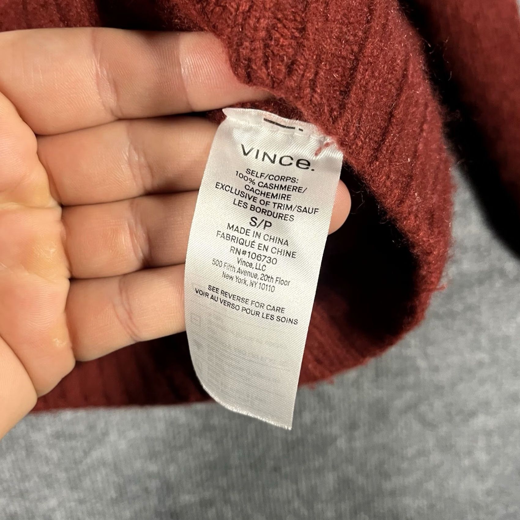 Vince Vince Womens Cashmere Shrunken Mock Neck Sweater Size S Pullover Raglan Long Sleeve Ivory Knit Cropped Regular Fit Size S / US 4 / IT 40 - 5 Thumbnail