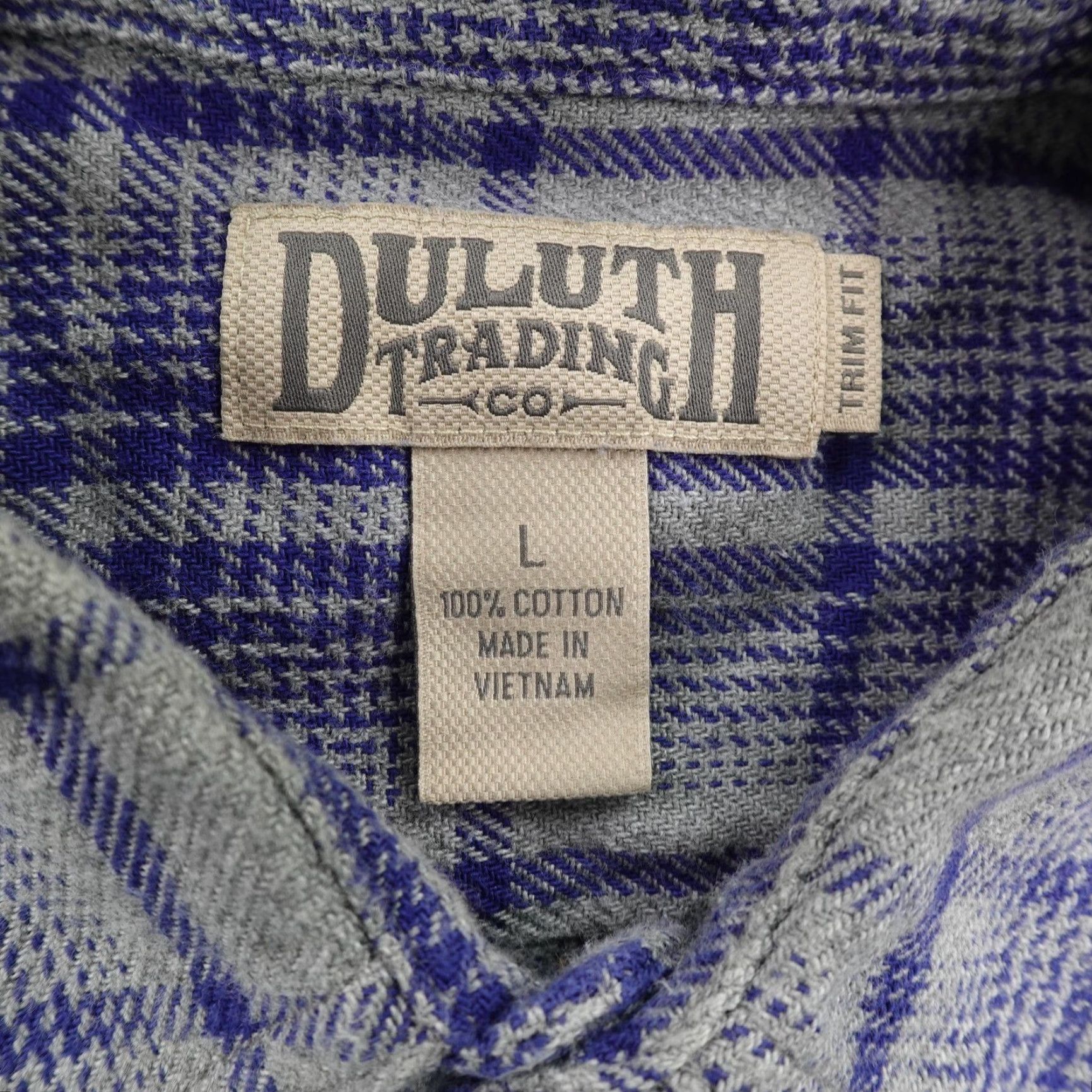 Vintage Duluth Shirt Mens Large Gray Blue Plaid Flannel Button Up Workwear Outdoors Size US L / EU 52-54 / 3 - 7 Thumbnail
