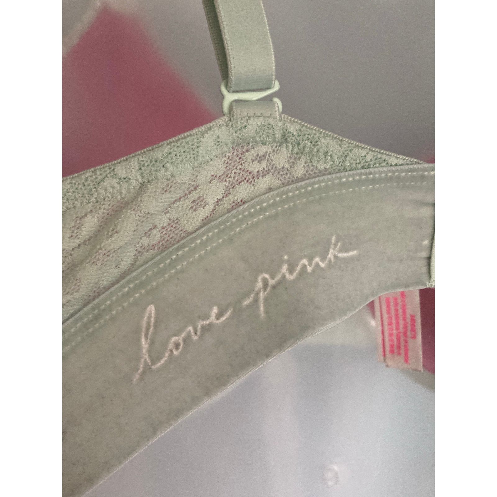 Pink PINK Victoria's Secret Bra 34DD Lined Animal Pattern Lace Size ONE SIZE - 4 Thumbnail