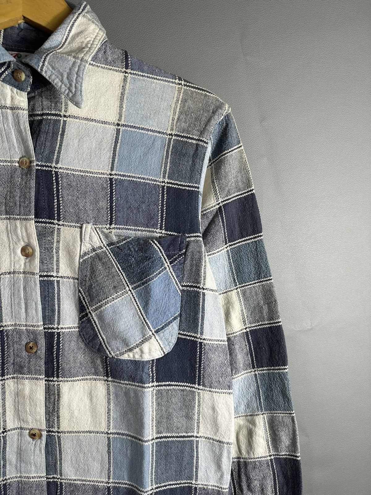 Beauty Beast 2000s PATCHWORK KAPITAL JUNYA ISSEY YOHJI STYLE SHIRT BUTTON Size US L / EU 52-54 / 3 - 6 Thumbnail
