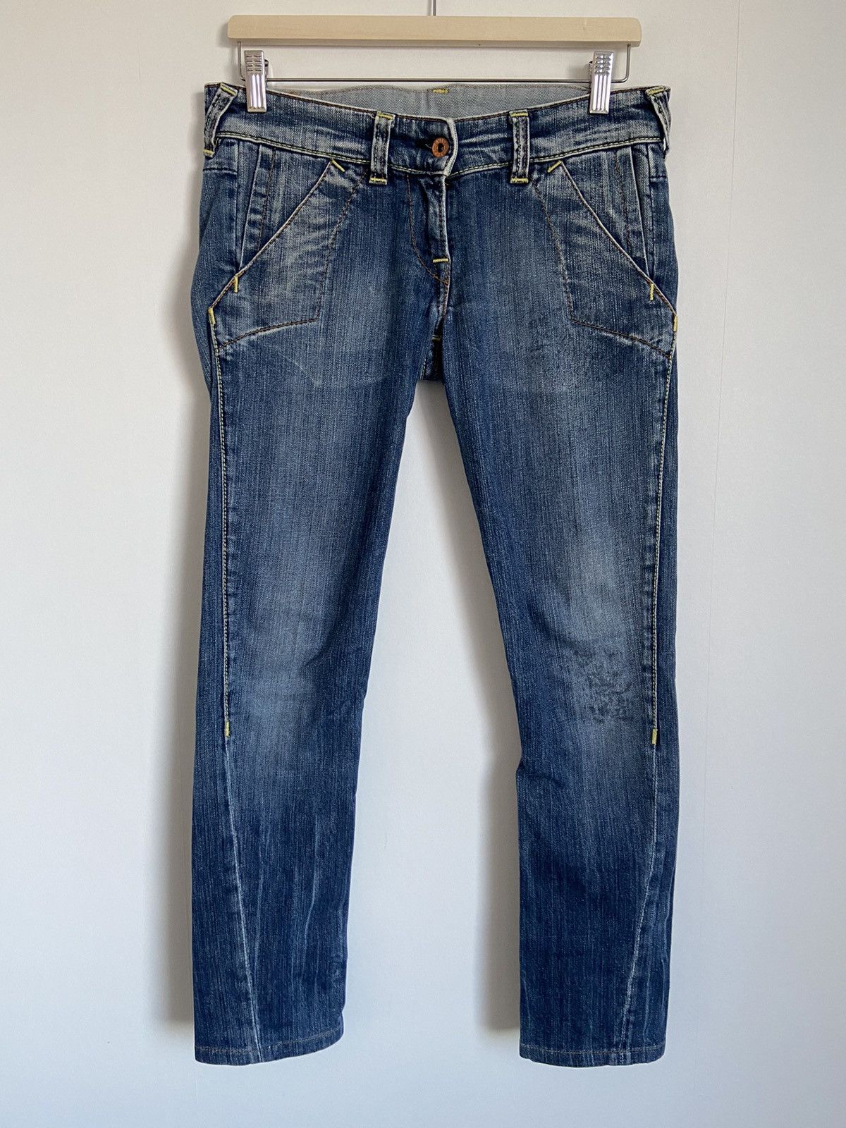 Evisu × Japanese Brand Evisu y2k washed out jeans big pockets logo zip bell-bottom Size US 27 - 4 Thumbnail