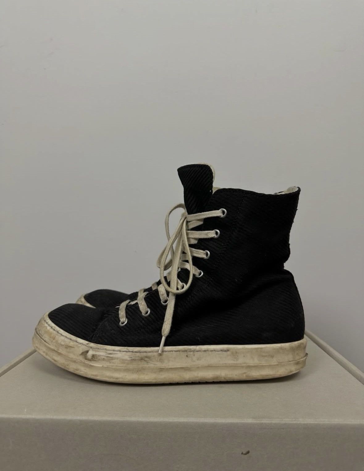 Rick Owens Drkshdw DRKSHDW Corduroy Vegan Ramones Size US 8 / EU 41 - 2 Thumbnail