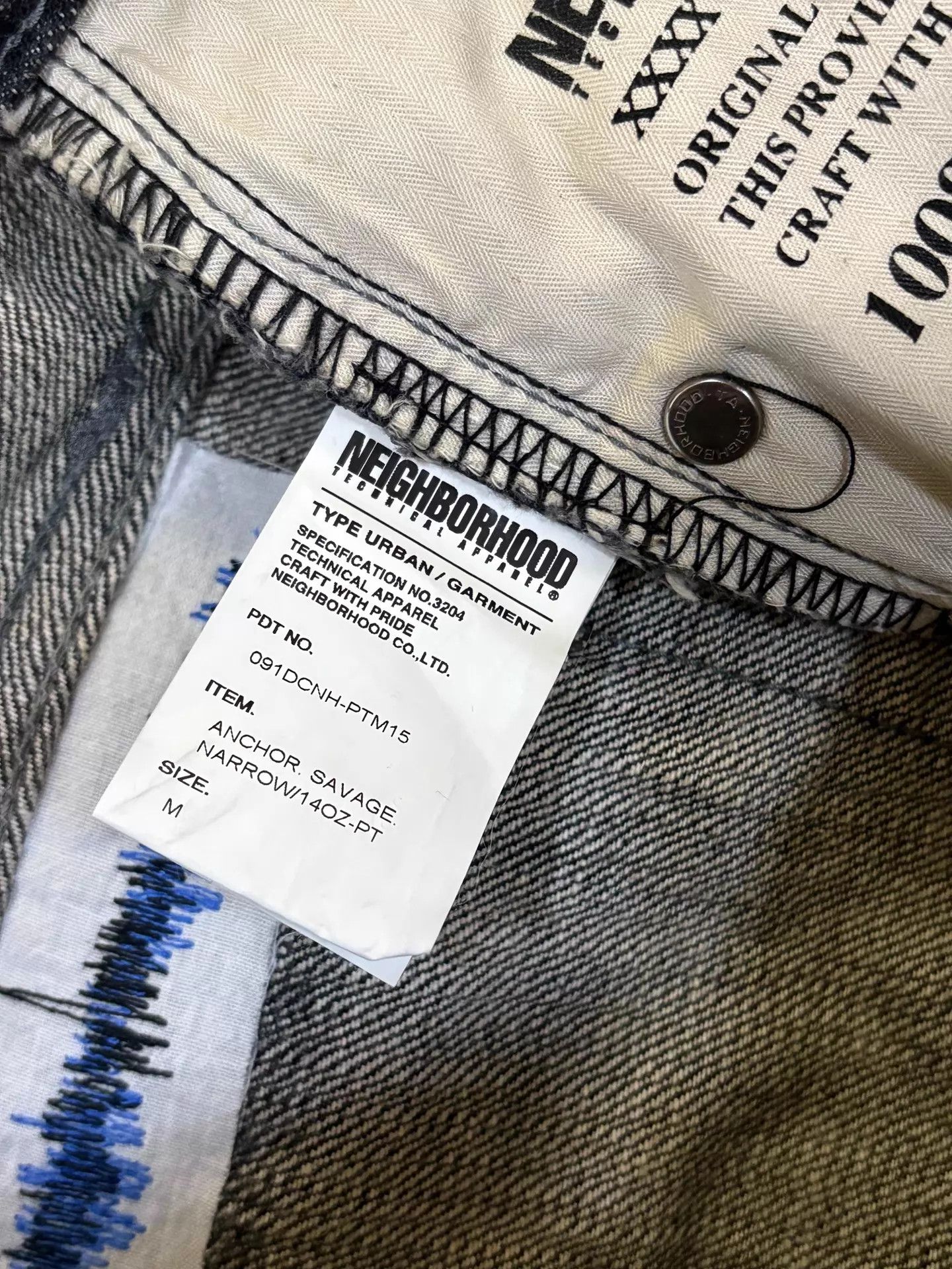 Neighborhood NBHD 09 Narrow M Black Anchor Washed Cut Jeans Near New Size US 32 / EU 48 - 9 Thumbnail