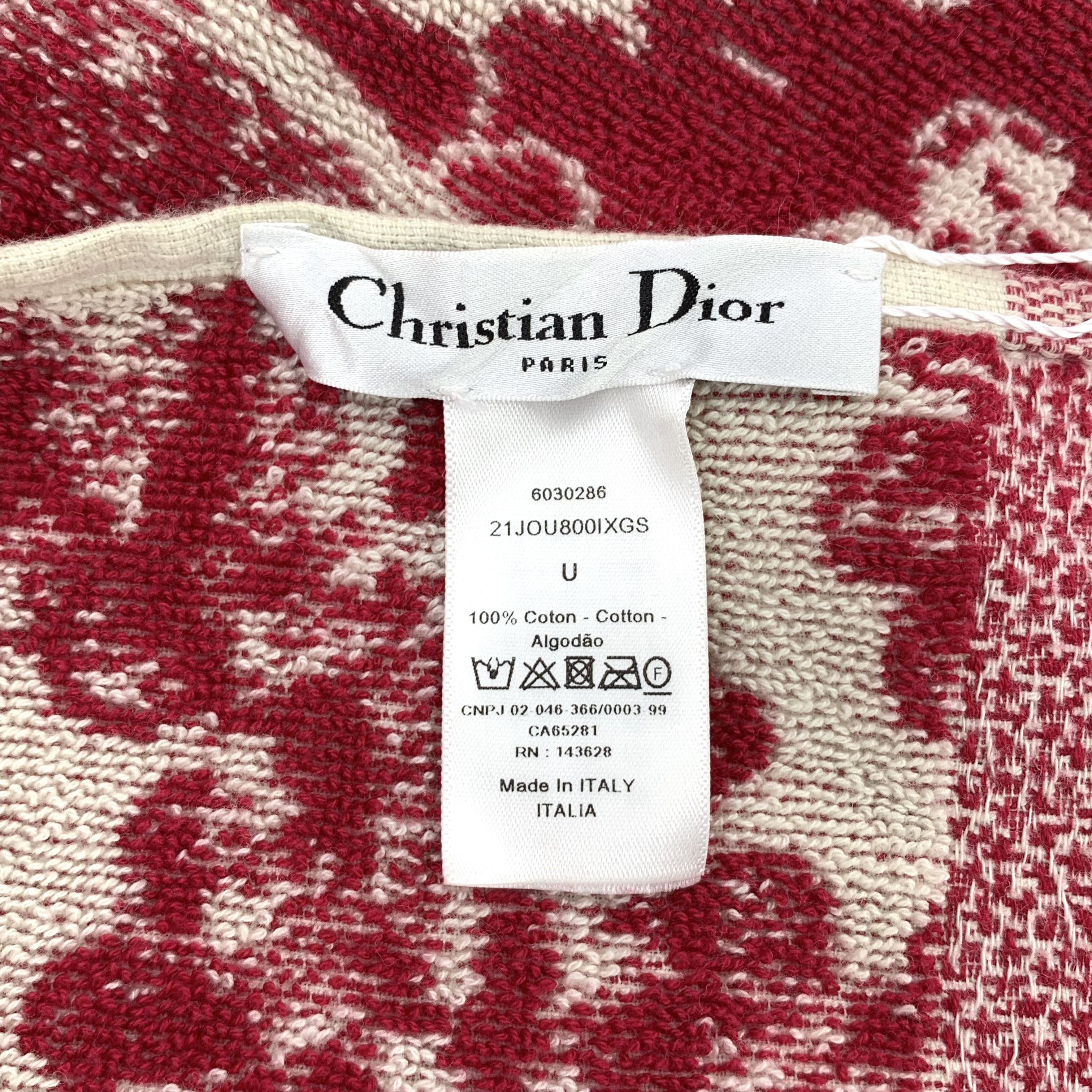 Dior Christian Dior Cotton Zoo-Print Fringe Scarf (175×95cm) Size ONE SIZE - 4 Thumbnail