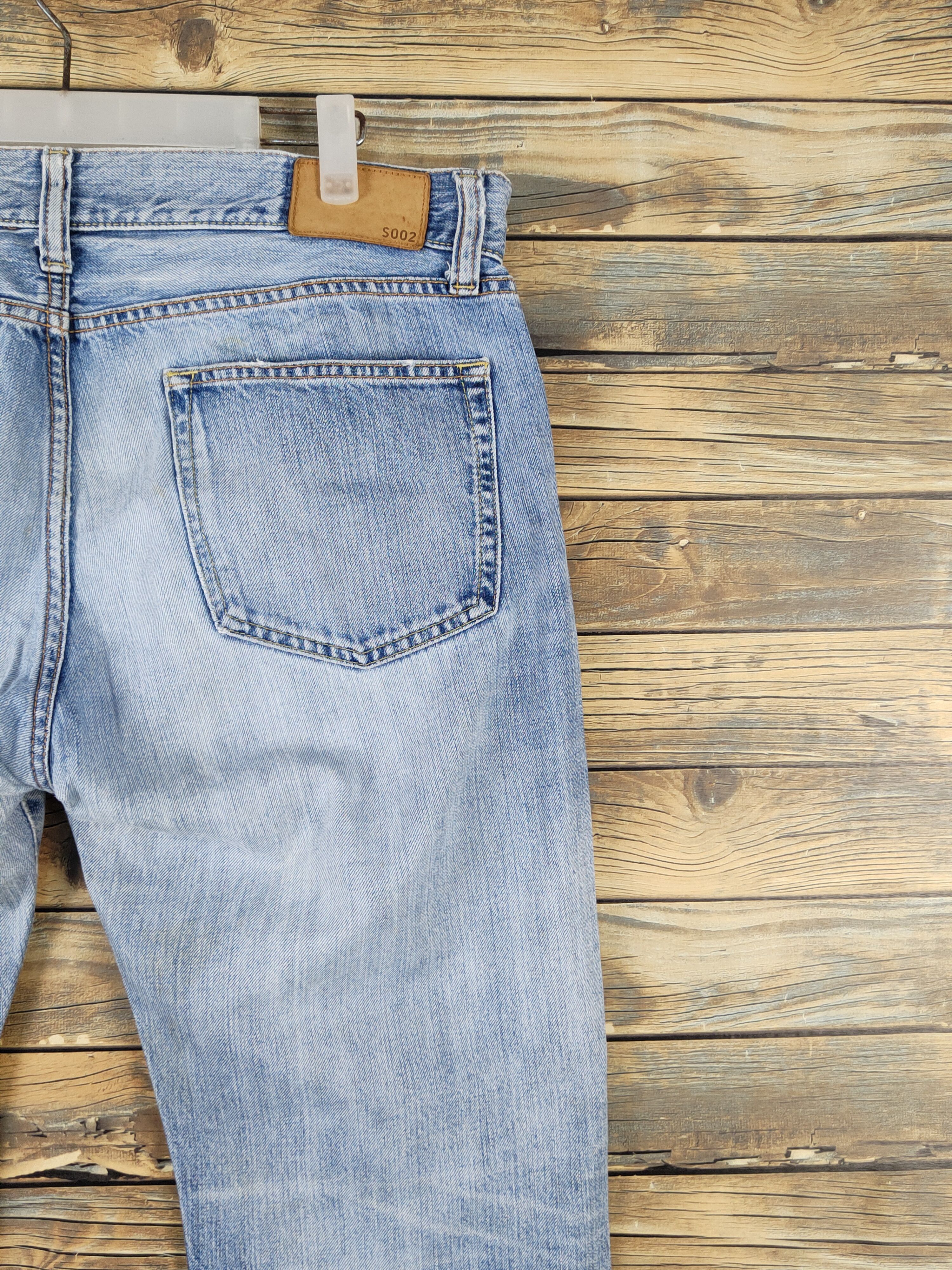Japanese Brand Uniqlo japan faded Blue Distressed Ripped denim Jeans #W1498 Size US 35 - 11 Thumbnail