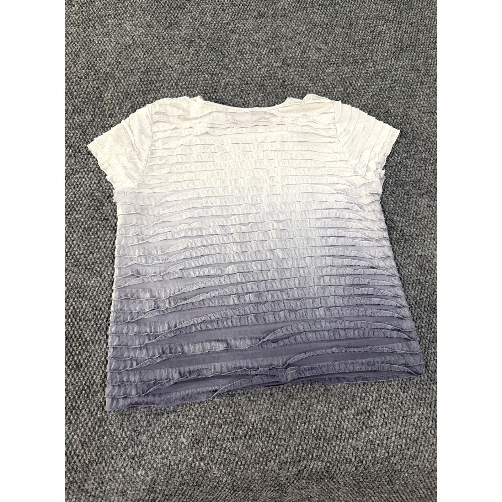 Vintage Alfred Dunner Shirt Womens PM Purple Ombre Textured Knit Short Sleeve Top Size M / US 6-8 / IT 42-44 - 6 Thumbnail