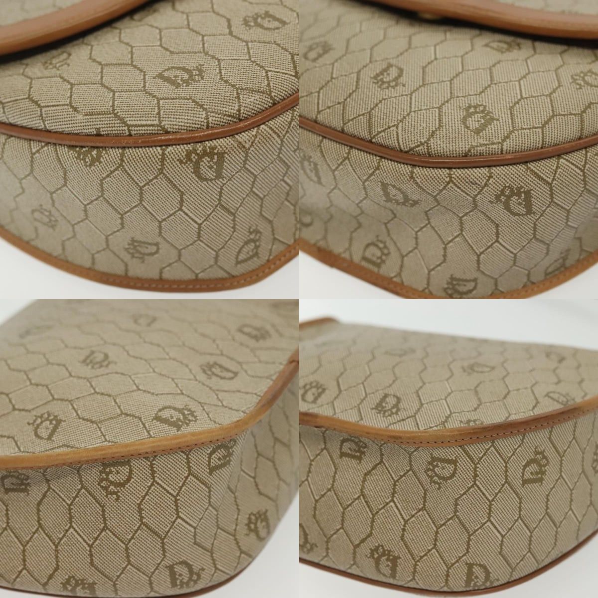 Dior DIOR Honeycomb Canvas Shoulder Bag Pvc Beige Gold Size ONE SIZE - 10 Thumbnail