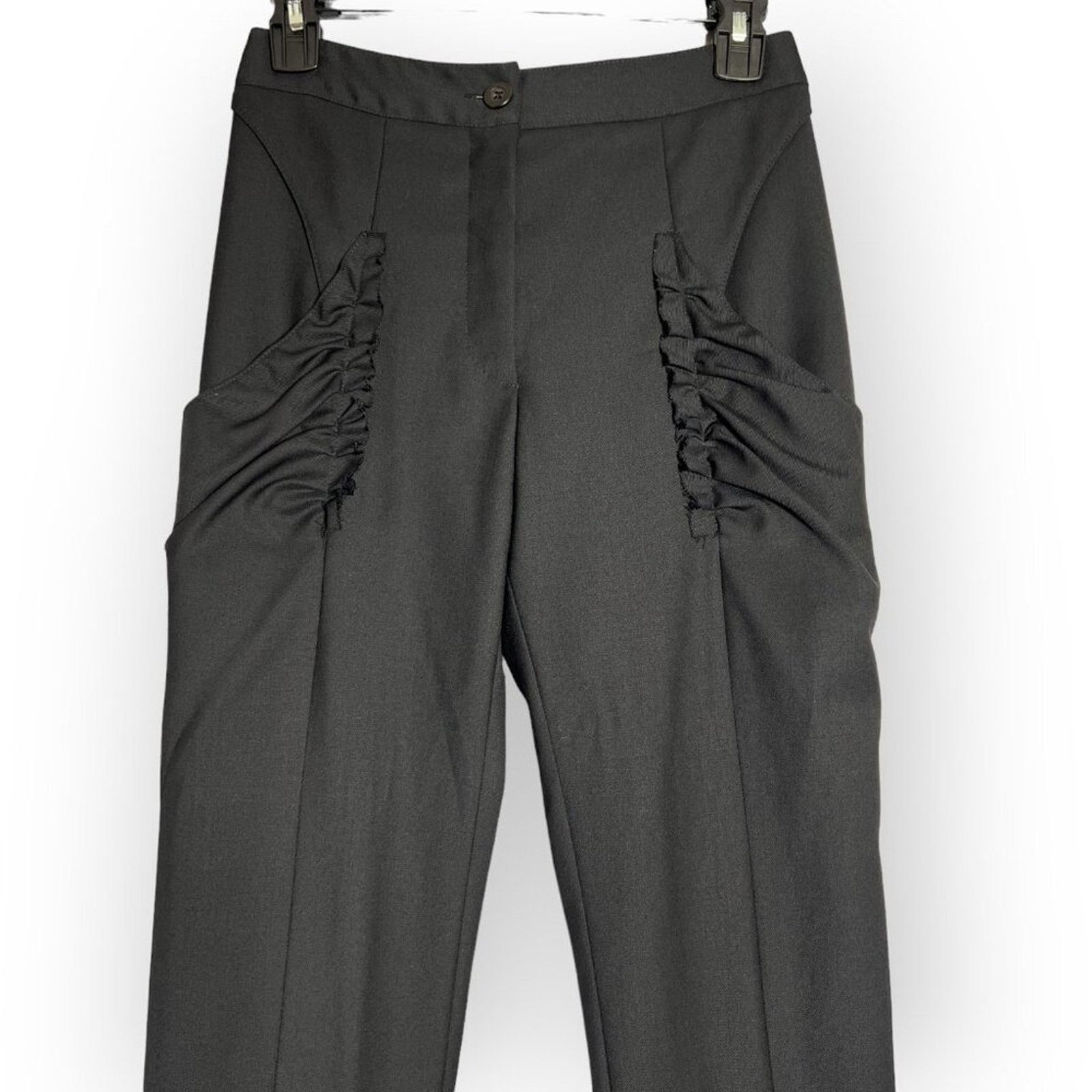 Bruno Pieters Bruno Pieters Black Ruffled Trouser High Rise EU 36 Size 25" / US 0 / IT 36 - 7 Thumbnail