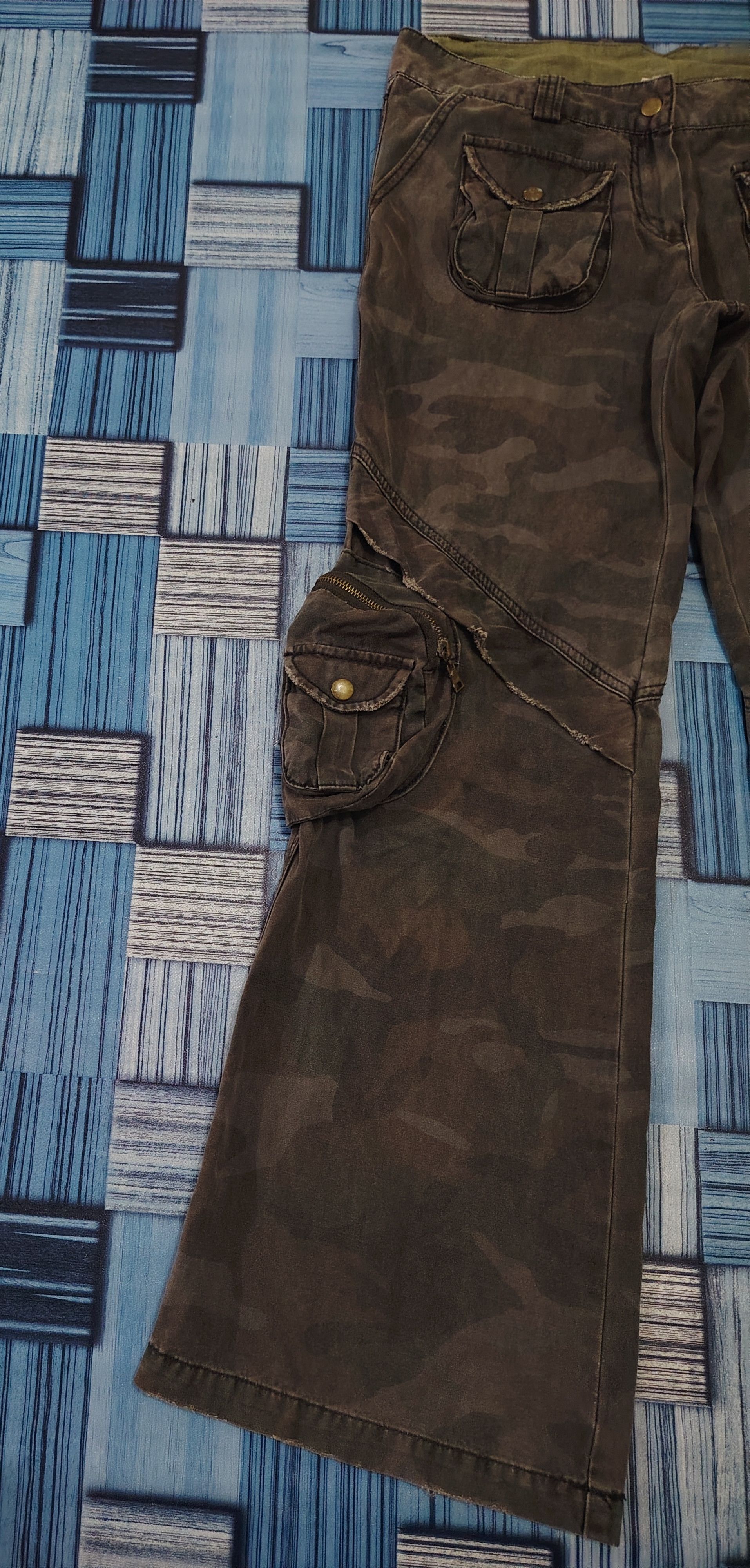 Vintage Vtg Camou Cargo Flared & Army Pocket chest rig tactical Size US 33 - 6 Thumbnail