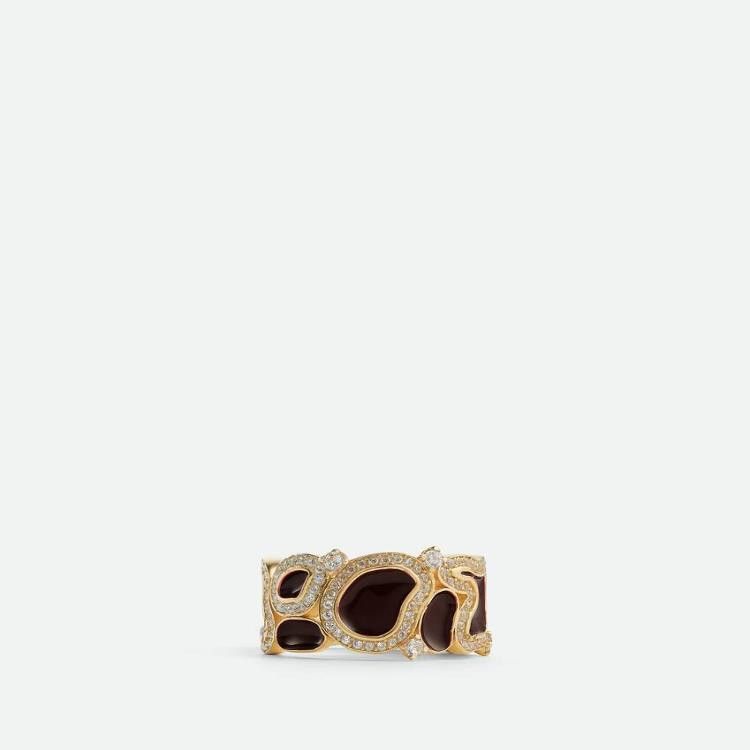 Bottega Veneta o1n1vont1124 Size: 17 / Lava Ring in Burgundy/Gold Size ONE SIZE - 1 Thumbnail