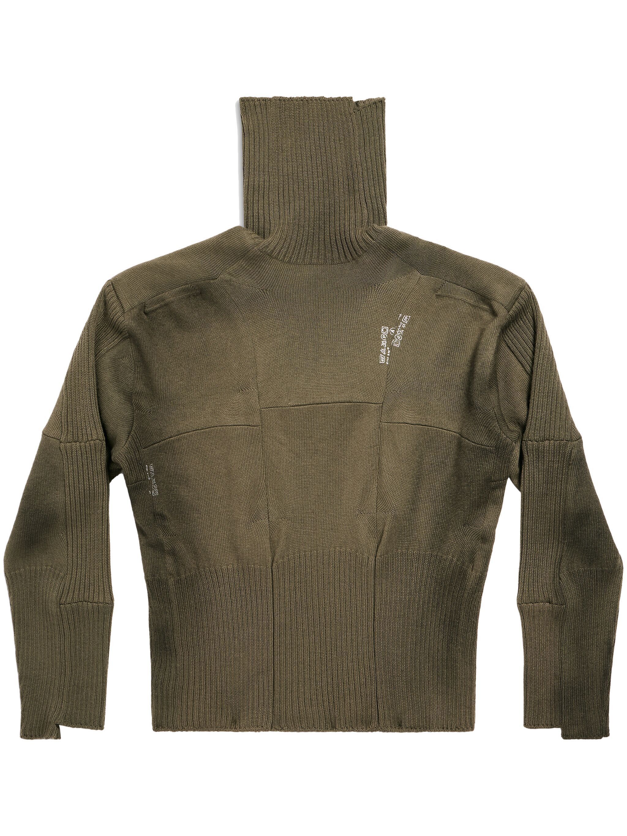 Balenciaga o1mt1gz1224 Upcycled Socks Sweater in Dark Green Size US S / EU 44-46 / 1 - 1 Thumbnail