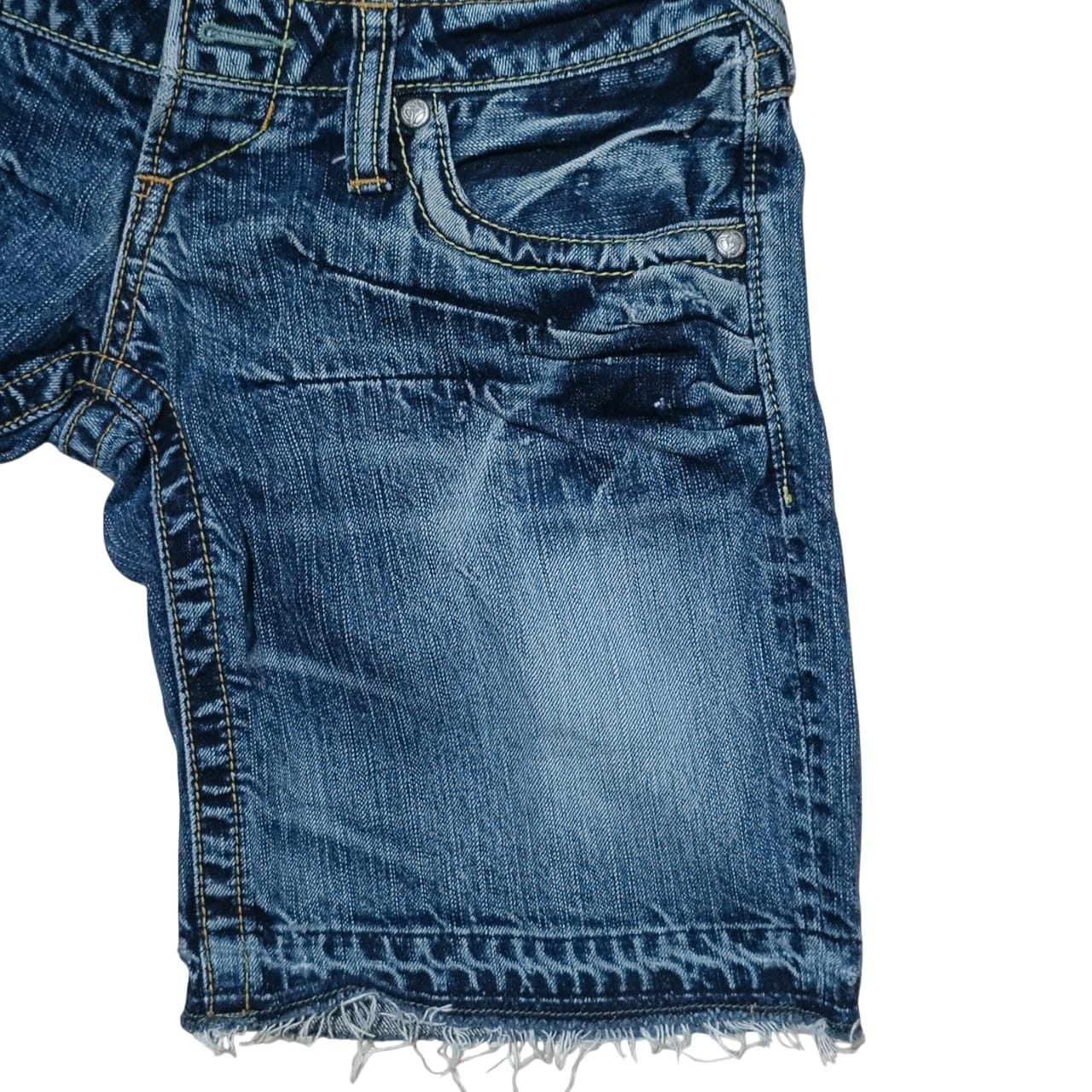 Japanese Brand ANTGAUGE Double Waist Distressed Short Jeans Size 28" / US 6 / IT 42 - 4 Thumbnail