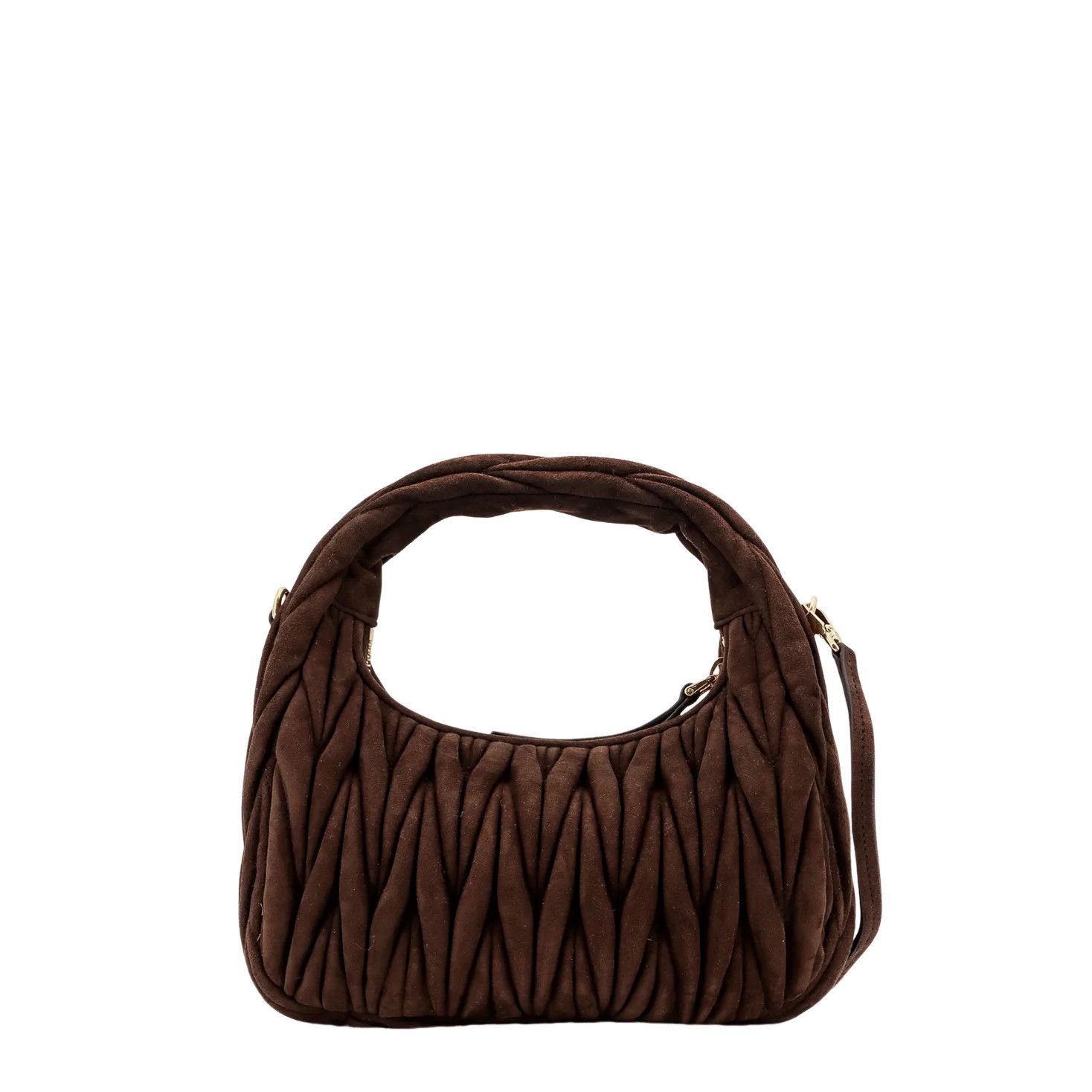 Miu Miu MIU MIU Wander Small $2950 Dark Brown Suede Hobo Bag New And Size ONE SIZE - 2 Thumbnail