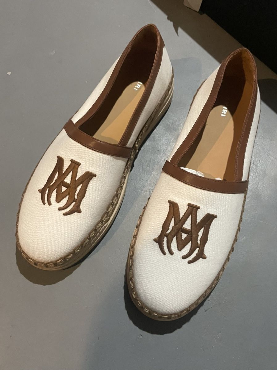 Amiri AMIRI Canvas Printed Espadrilles Beige Slip On Designer Shoe Size US 11 / EU 44 - 1 Thumbnail