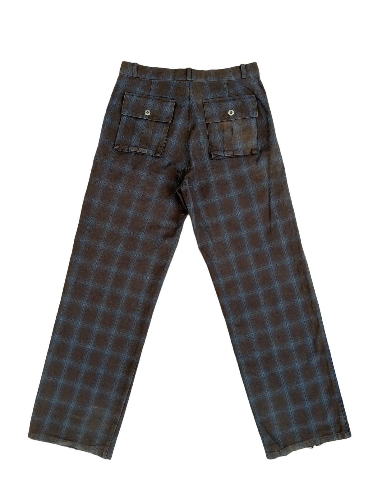 Vintage SAMPLE DESIGN WORKS Japan Shadow Plaid Cargo Trouser Pant Size US 32 / EU 48 - 2 Thumbnail