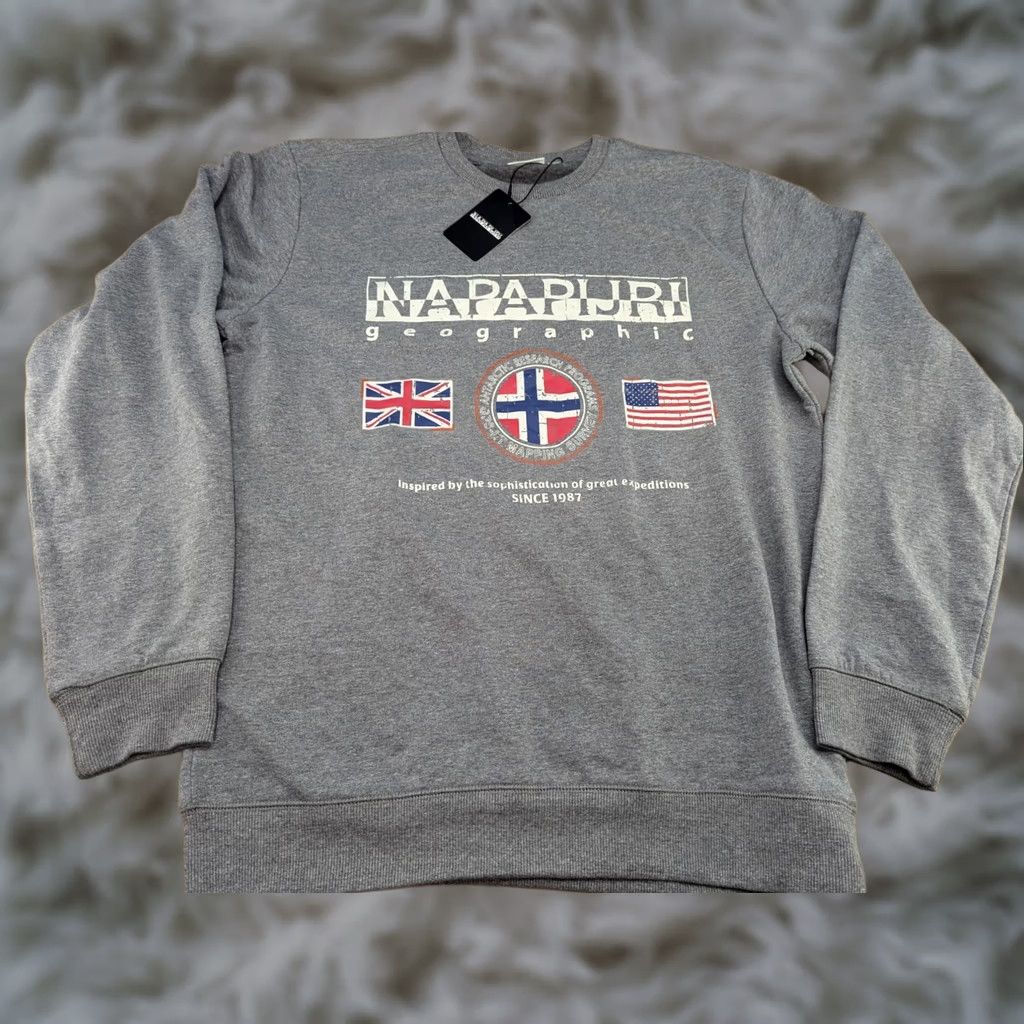 Napapijri Napapijri Mens Sweatshirt XL Crewneck Gray Antarctic Research Program Cotton Sweatshirt Mens XL Gray Napapijri Size US XL / EU 56 / 4 - 1 Thumbnail