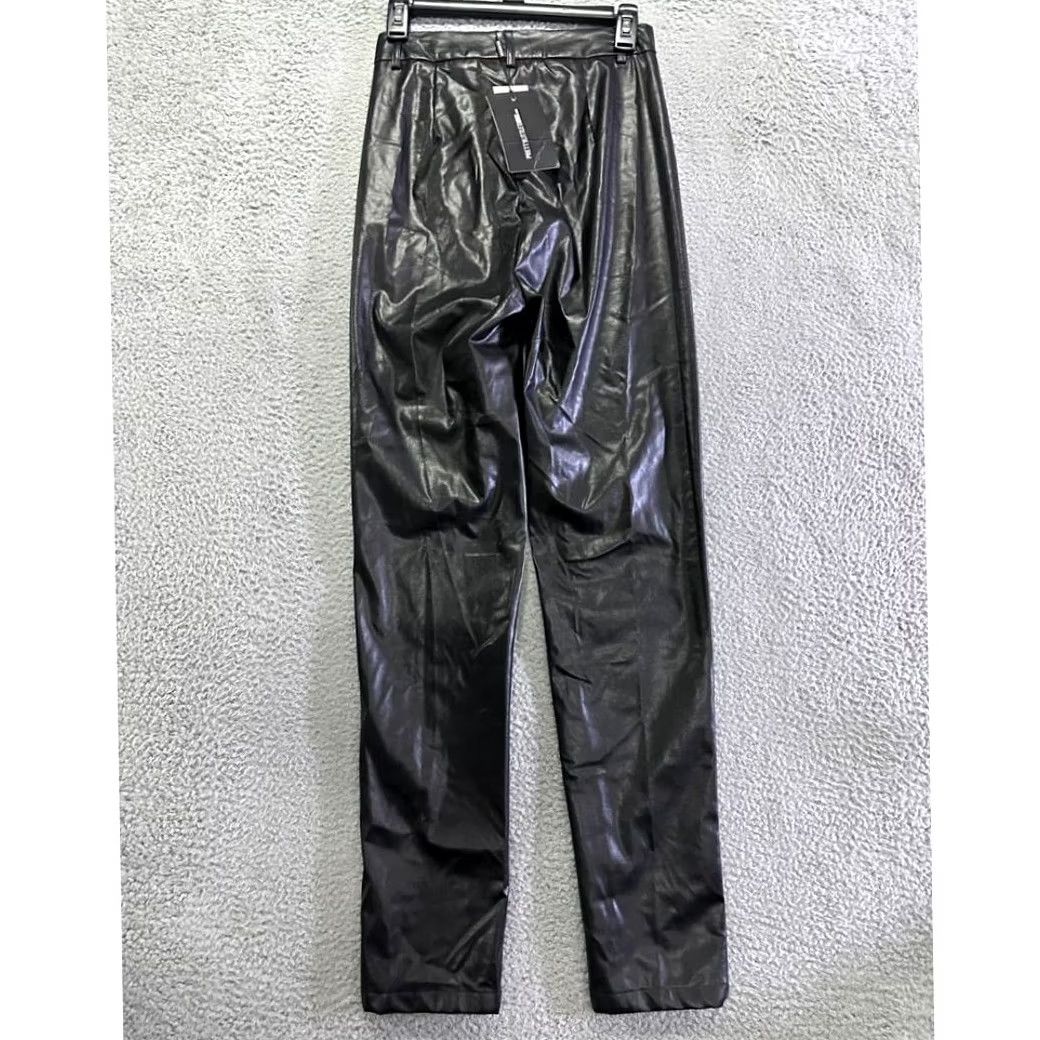 PrettyLittleThing Pretty Little Thing Pants Womens 4 Petite Black Faux Leather Skinny Ladies NEW Size 27" / US 4 / IT 40 - 5 Thumbnail