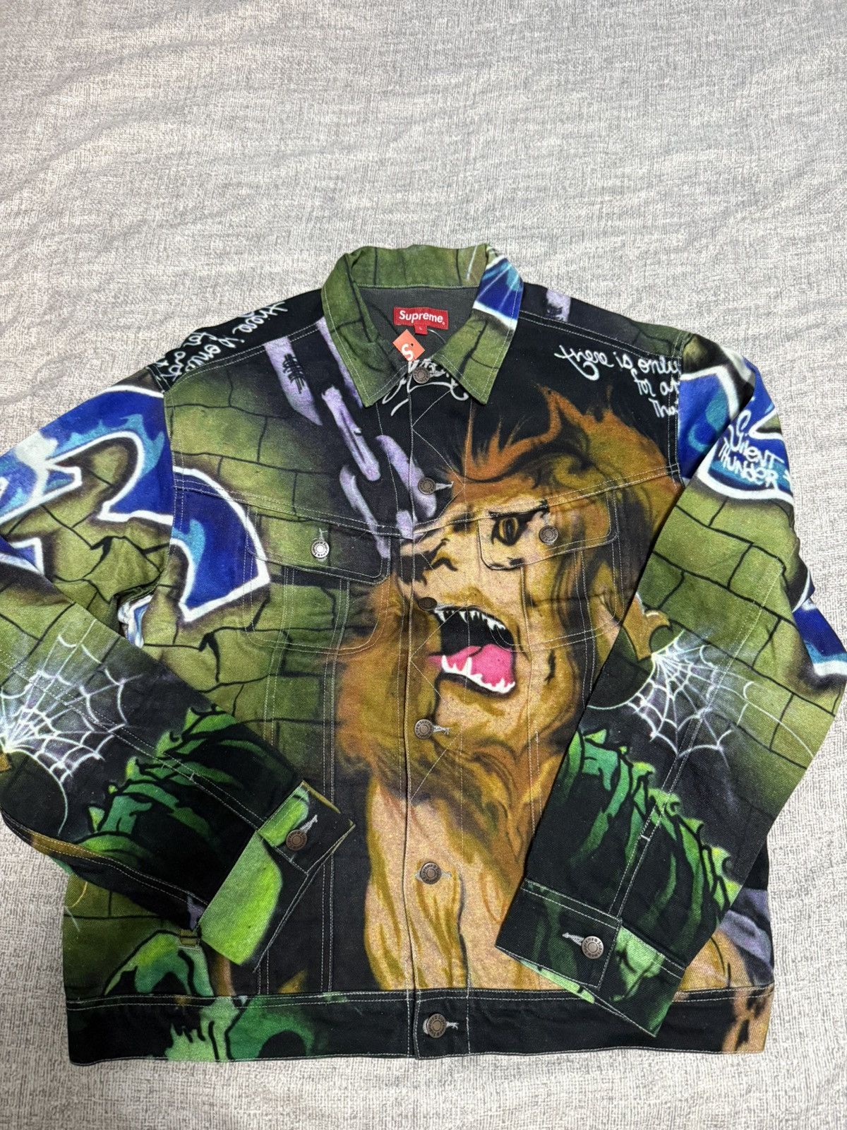 SUPREME 18 SS Lions Den Denim ライオン ジャケット Supreme Lion's