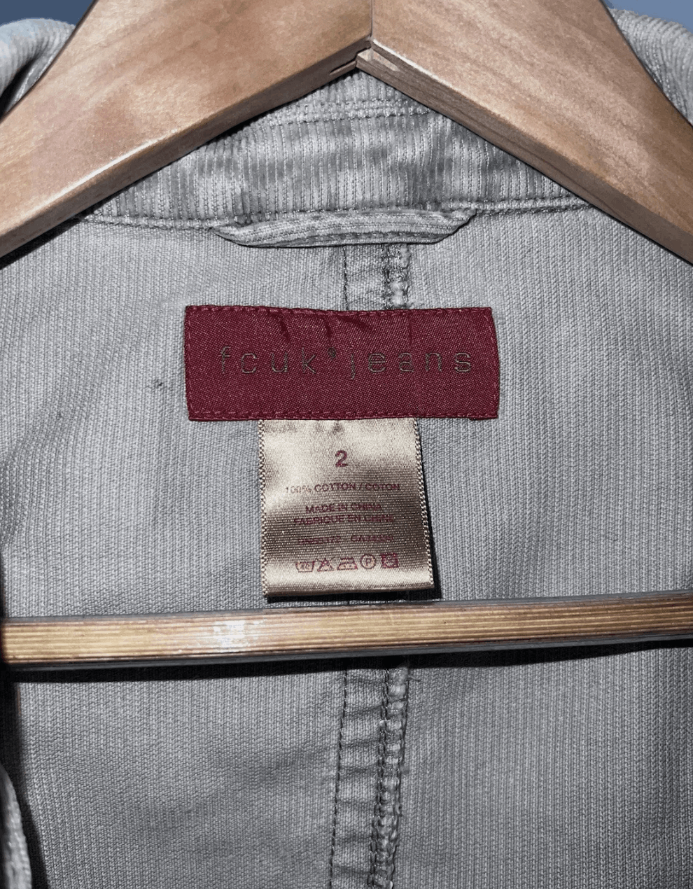 FCUK FCUK Corduroy Grayish Green, Size 2 Size XS / US 0-2 / IT 36-38 - 2 Thumbnail